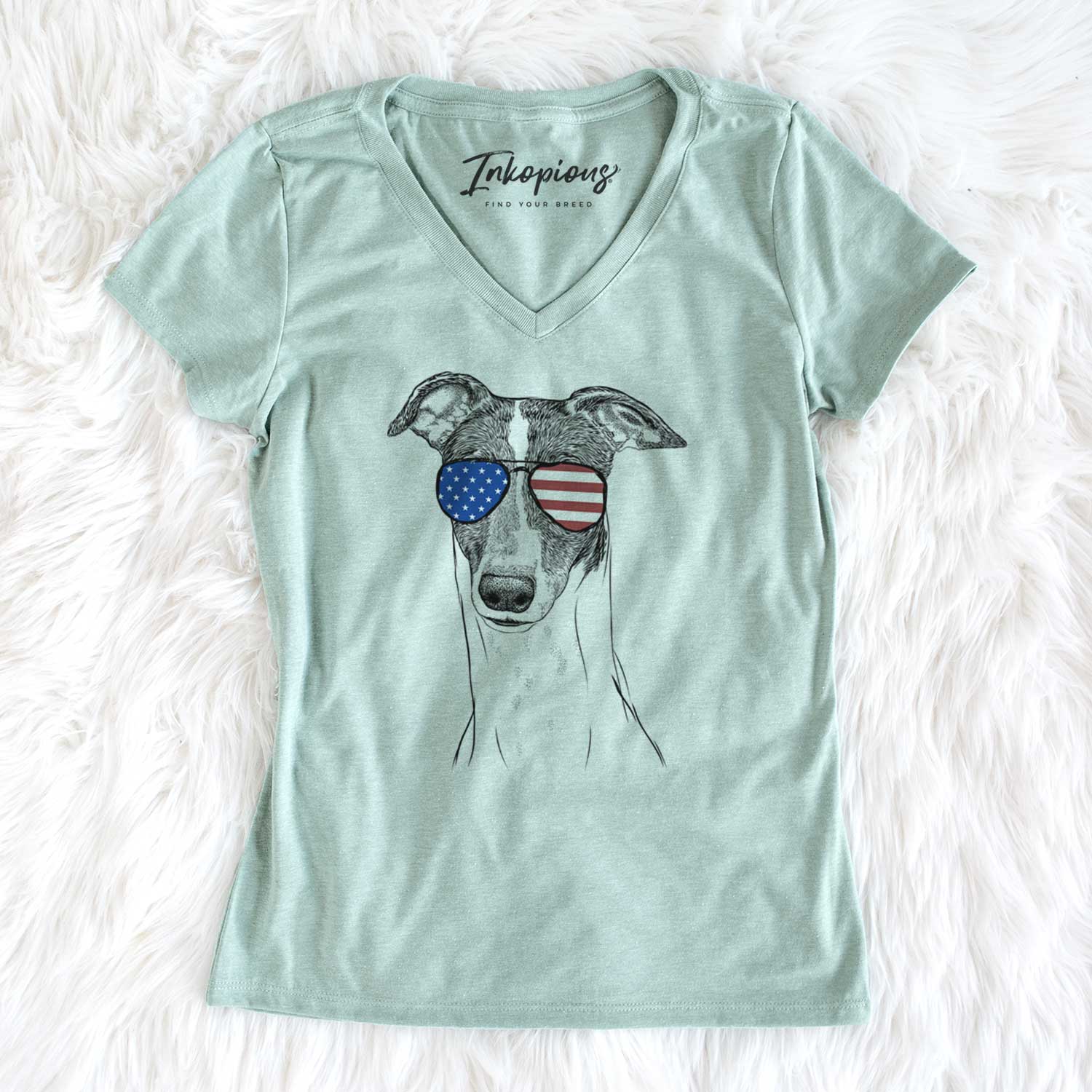 USA Vyncent the Greyhound - Women's Perfect V-neck Shirt