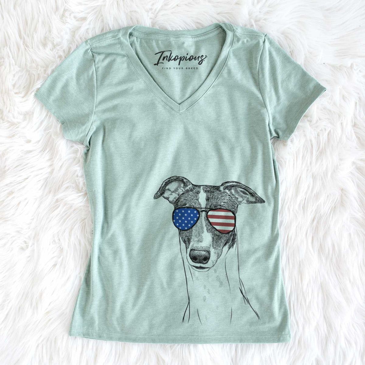 USA Vyncent the Greyhound - Women's Perfect V-neck Shirt