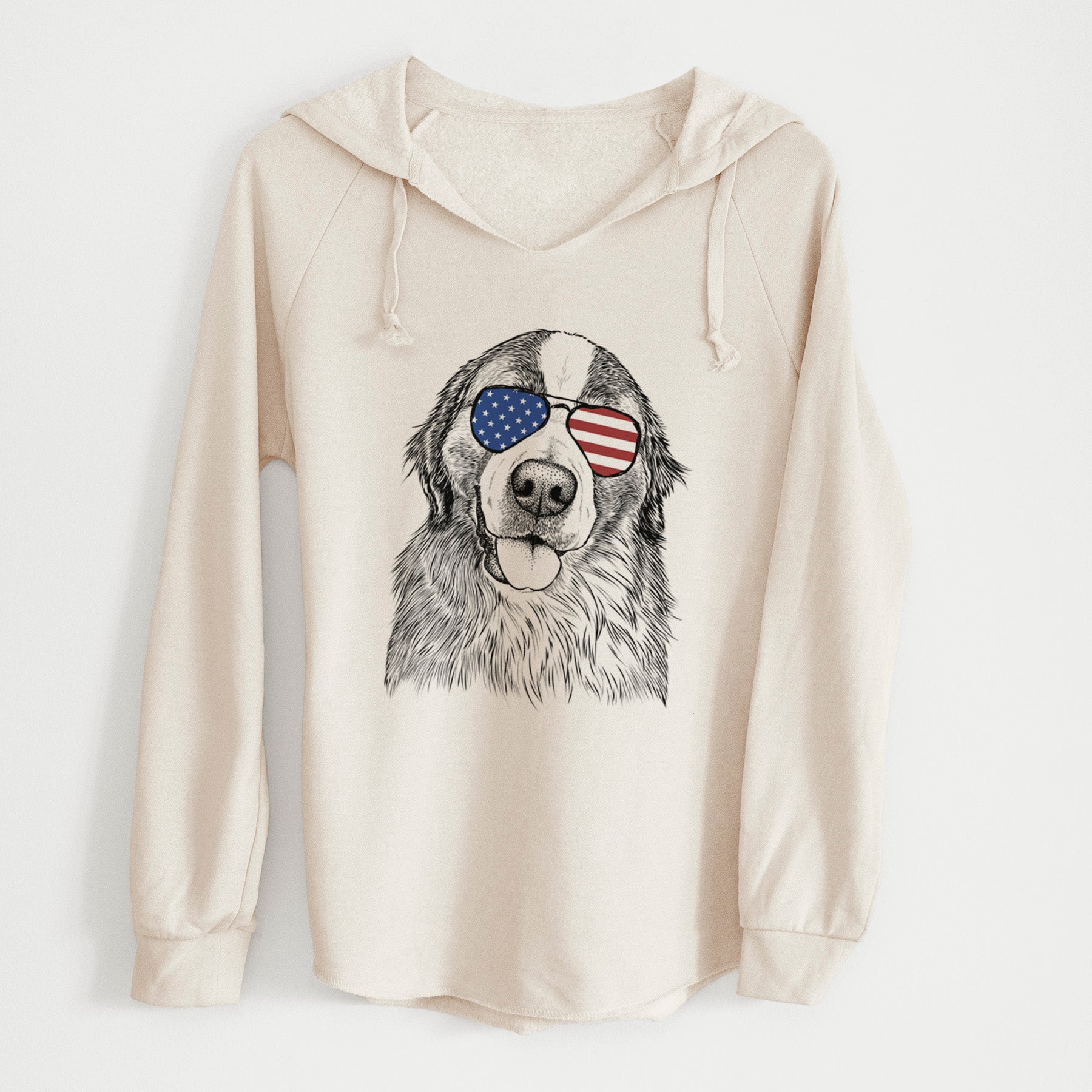 USA Walter the Bernese Mountain Dog Mix - Cali Wave Hooded Sweatshirt