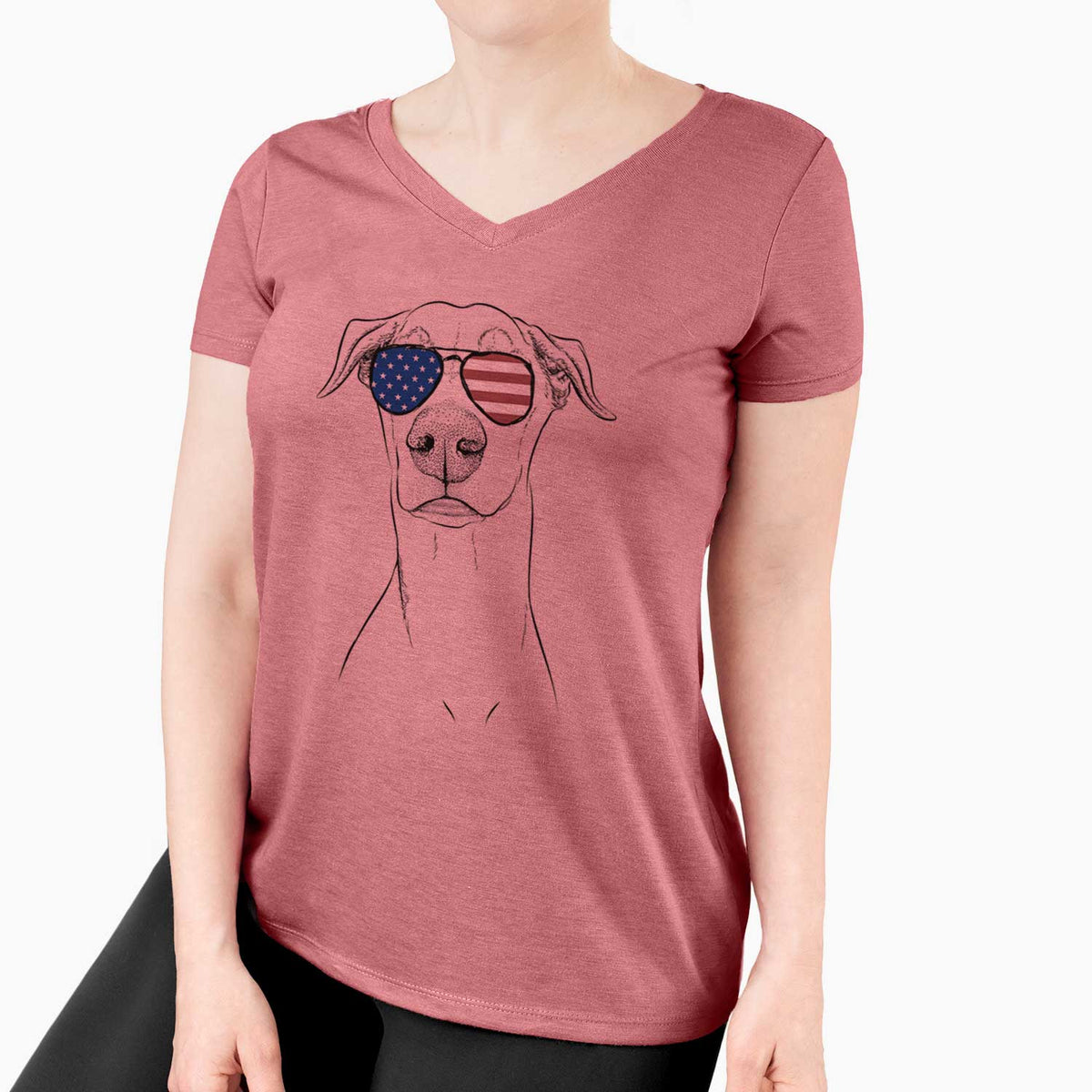 USA Walter the White Doberman Rescue - Women's Perfect V-neck Shirt