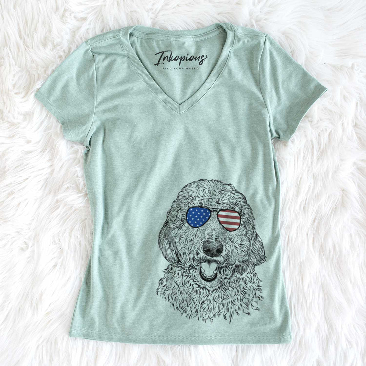USA Whisper the Goldendoodle - Women's Perfect V-neck Shirt