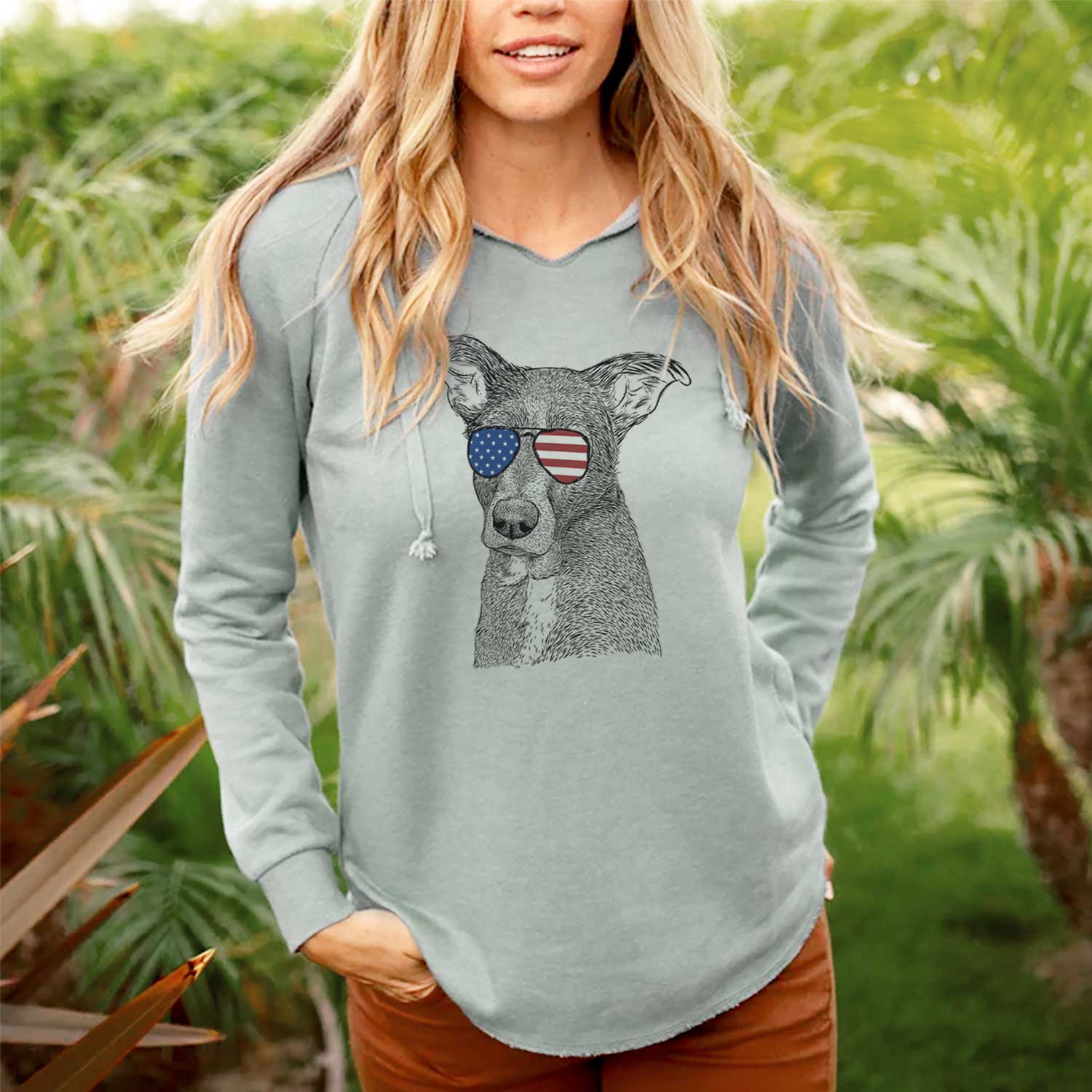 USA Wilbur the Shepherd Mix - Cali Wave Hooded Sweatshirt