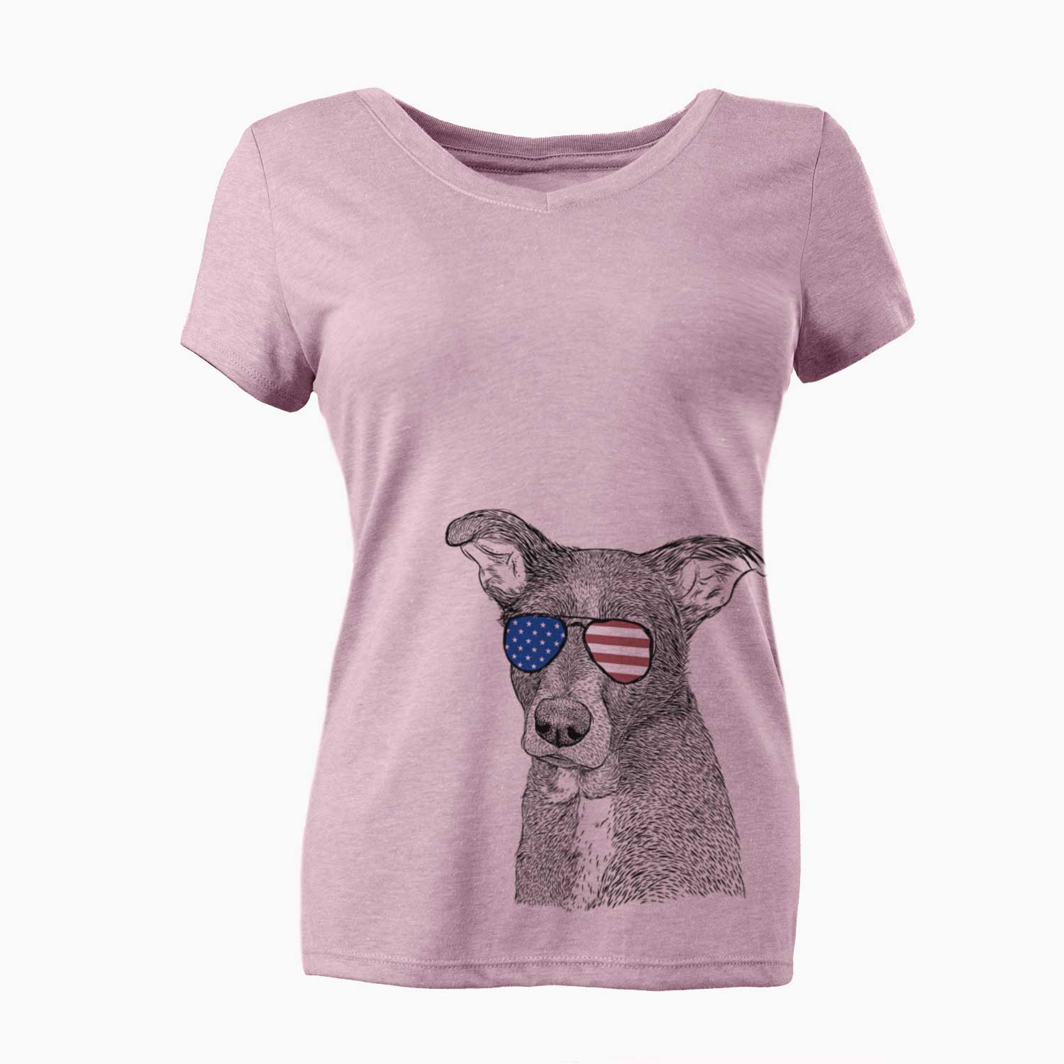 USA Wilbur the Shepherd Mix - Women's Perfect V-neck Shirt