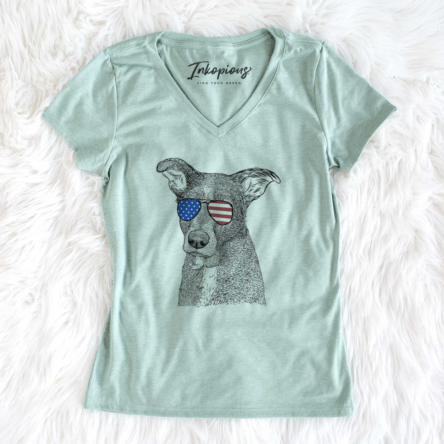 USA Wilbur the Shepherd Mix - Women's Perfect V-neck Shirt