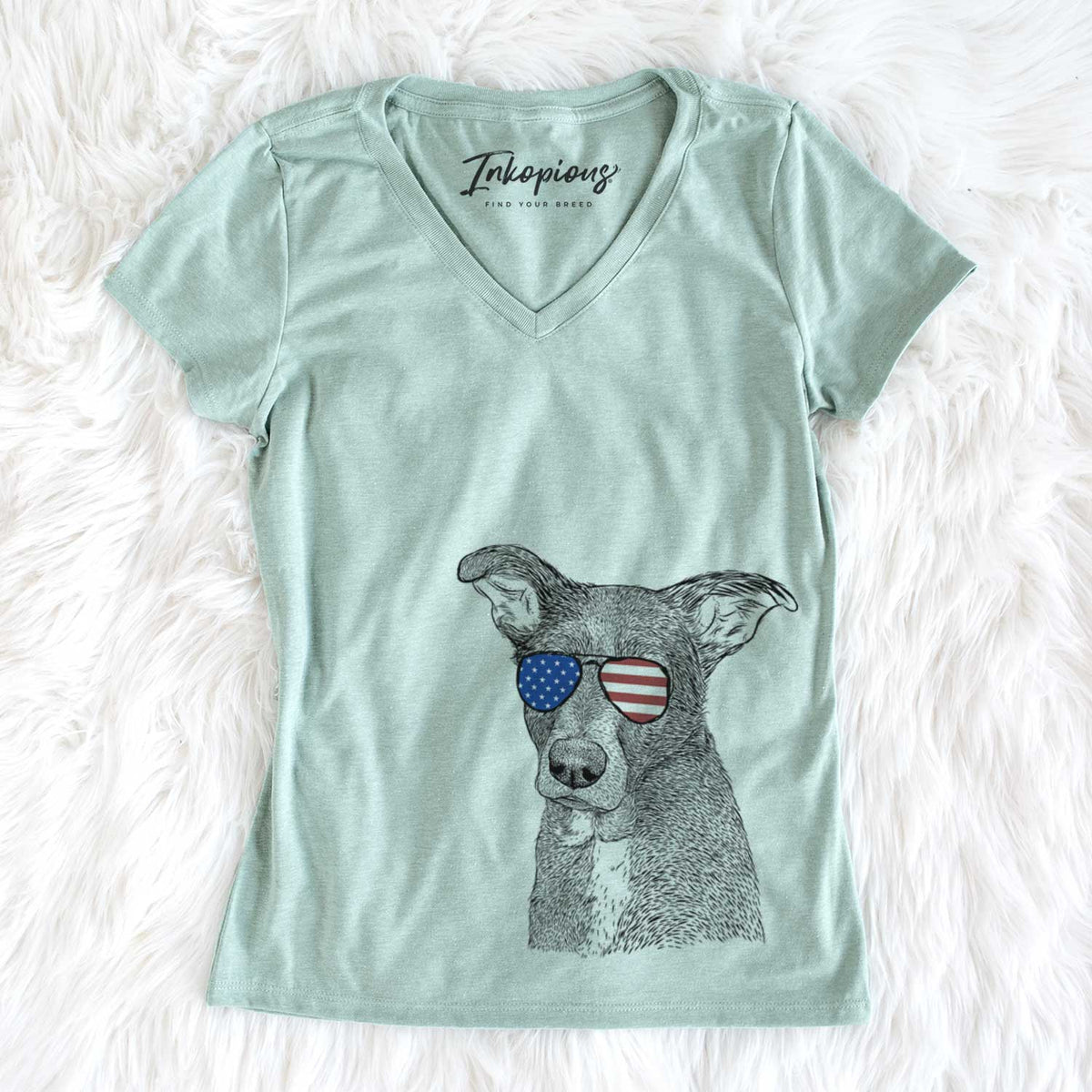 USA Wilbur the Shepherd Mix - Women's Perfect V-neck Shirt