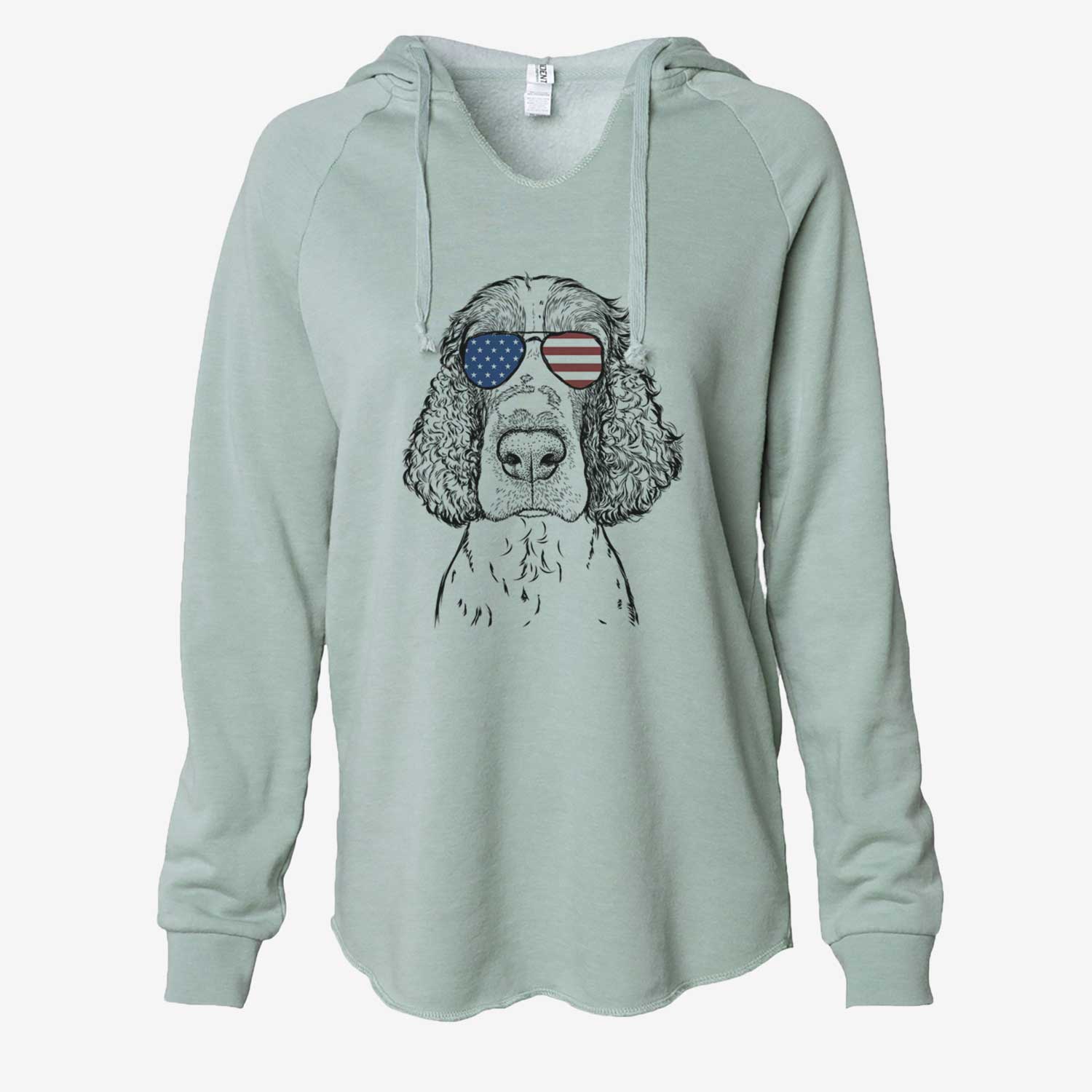 USA Wilbur the English Springer Spaniel - Cali Wave Hooded Sweatshirt