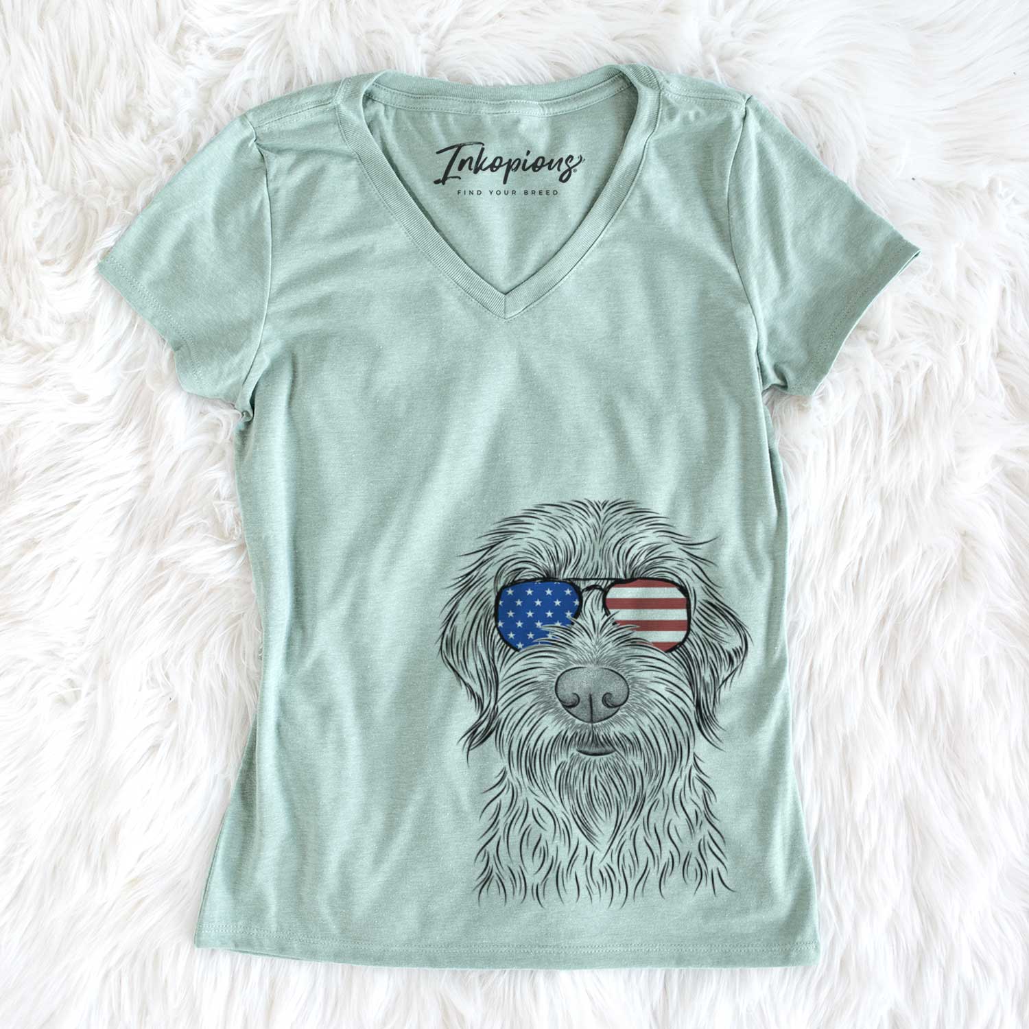 USA Wilkins the Wirehaired Pointing Griffon - Women's Perfect V-neck Shirt