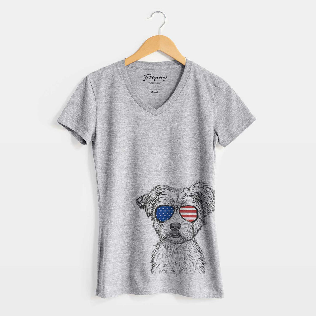 USA William Mitchell Newman the Yorkshire Terrier - Women's Perfect V-neck Shirt