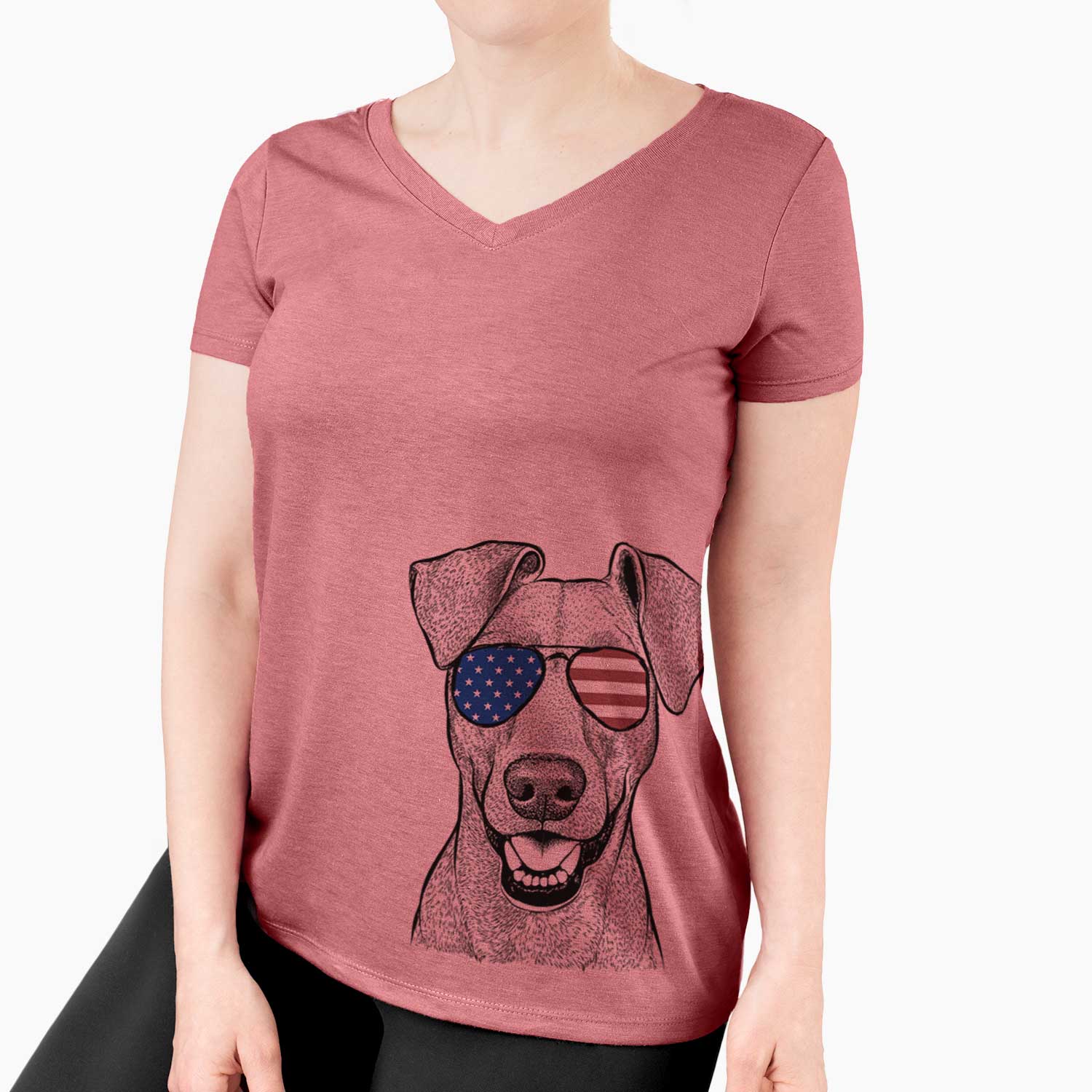 USA Willow the German Pinscher - Women's Perfect V-neck Shirt