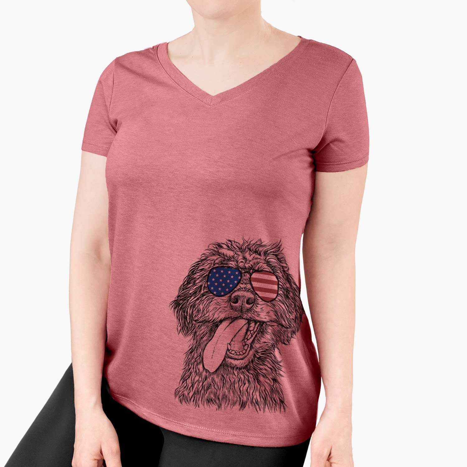 USA Winnie the Mini Aussiedoodle - Women's Perfect V-neck Shirt