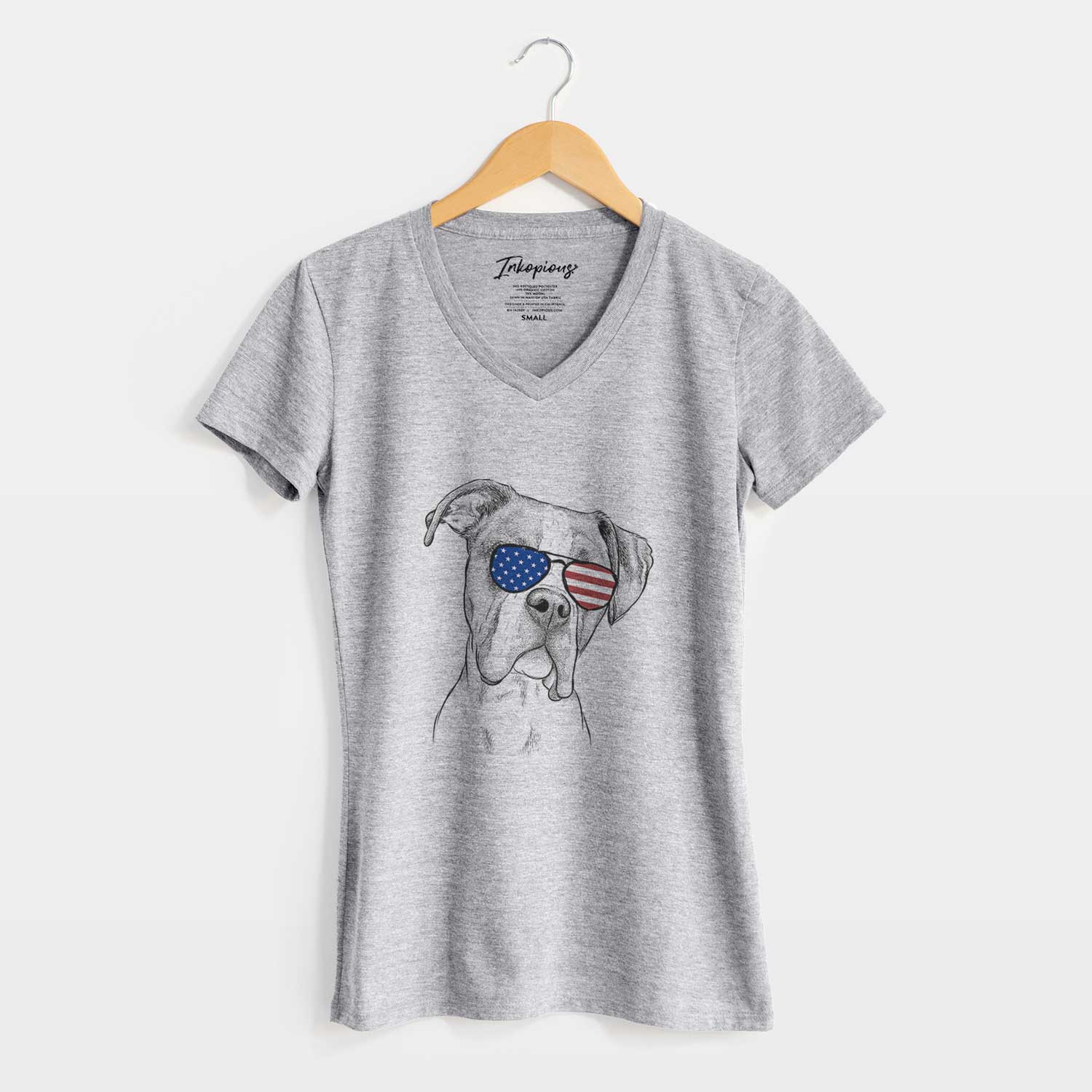 USA Winston the Boxer - Women's Perfect V-neck Shirt