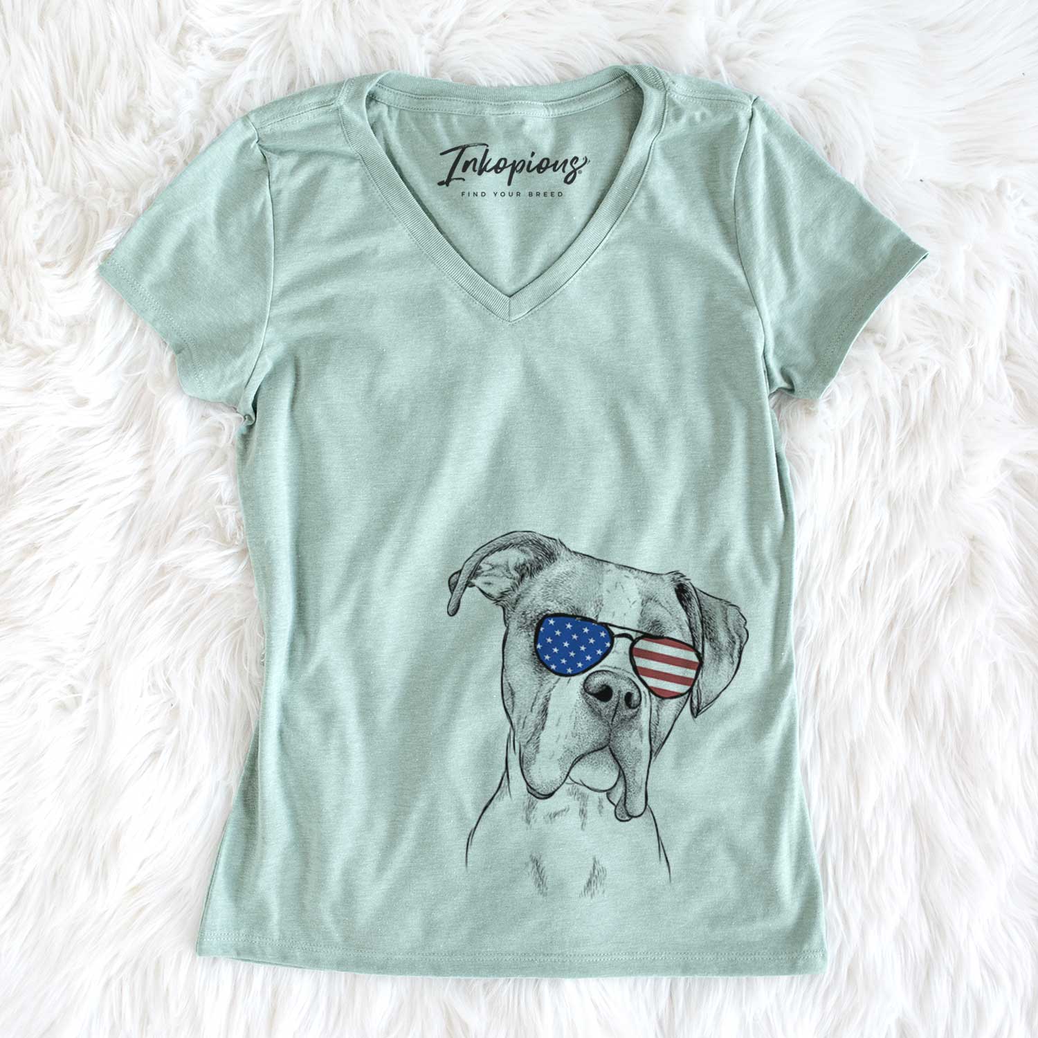 USA Winston the Boxer - Women's Perfect V-neck Shirt