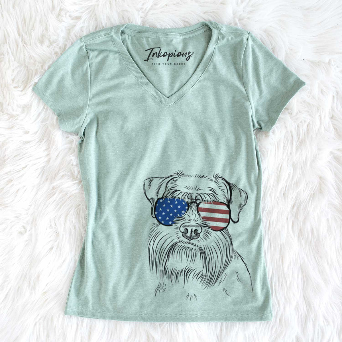 USA Wrigley the Schnauzer - Women's Perfect V-neck Shirt