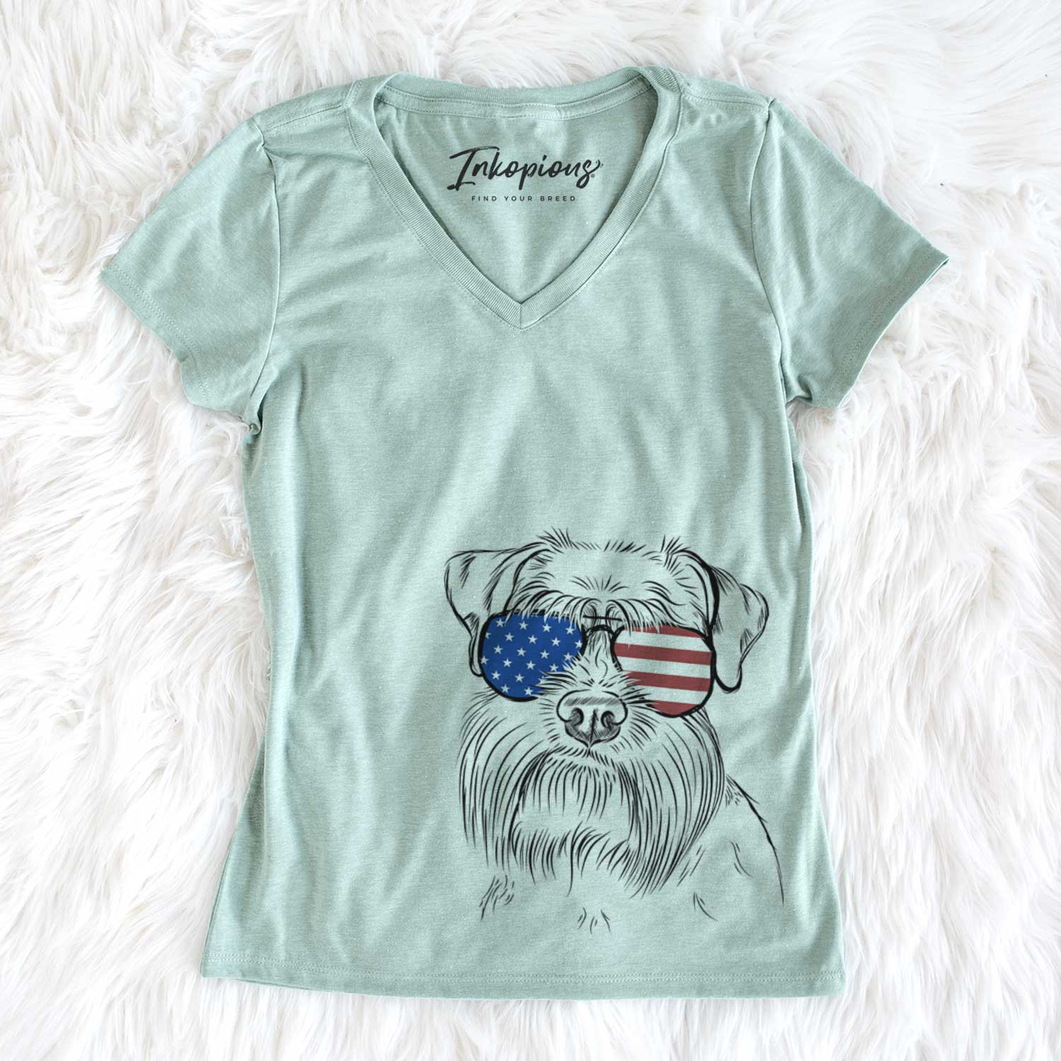 USA Wrigley the Schnauzer - Women's Perfect V-neck Shirt