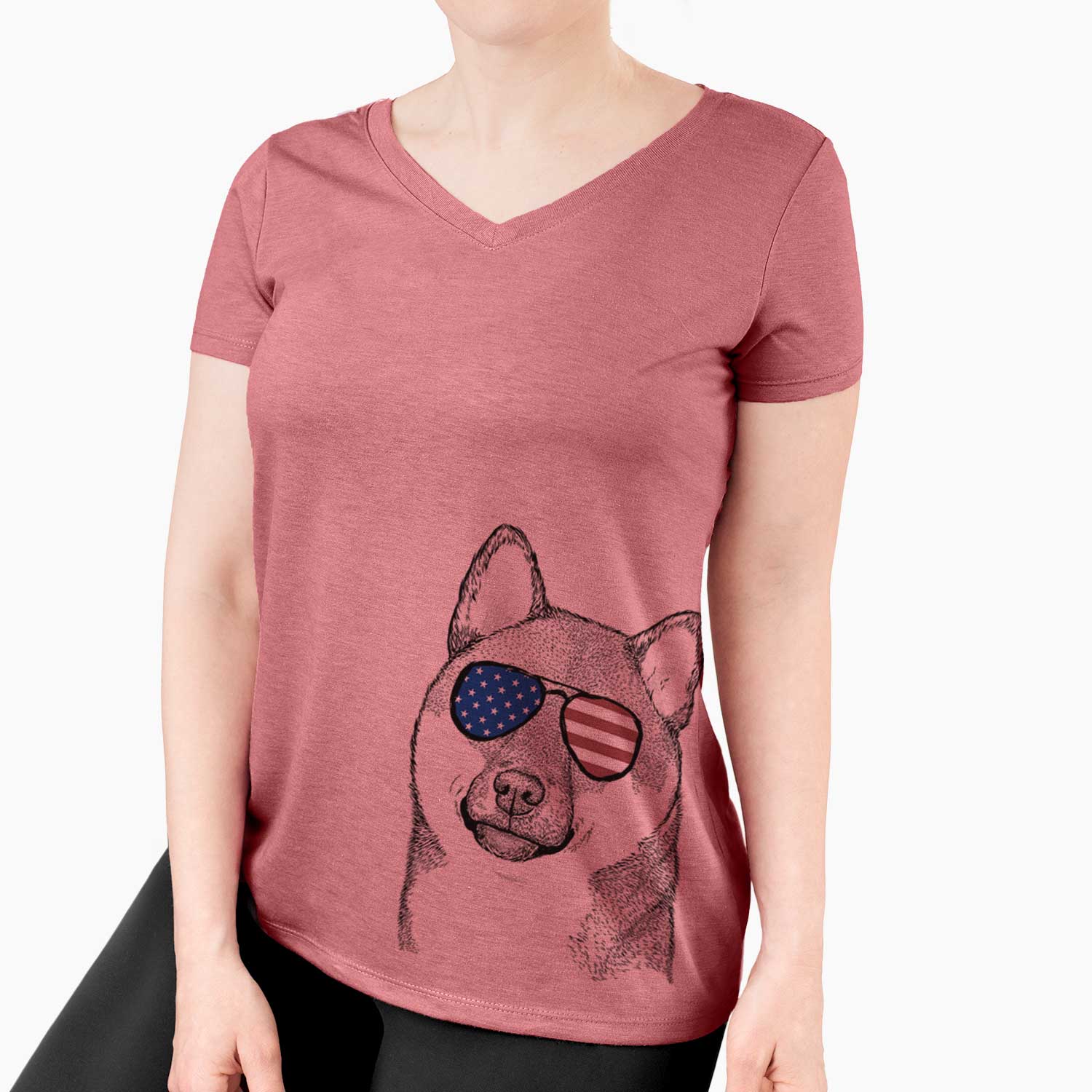 USA Yakuza the Shiba Inu - Women's Perfect V-neck Shirt