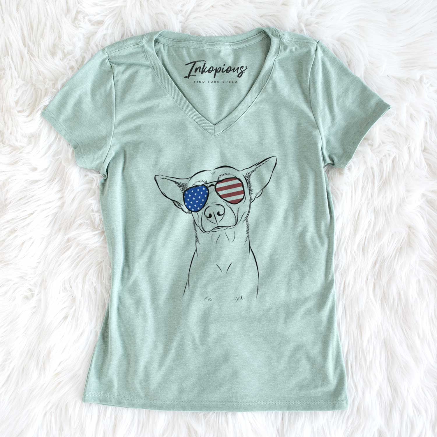 USA Yogi the Mixed Breed - Women's Perfect V-neck Shirt