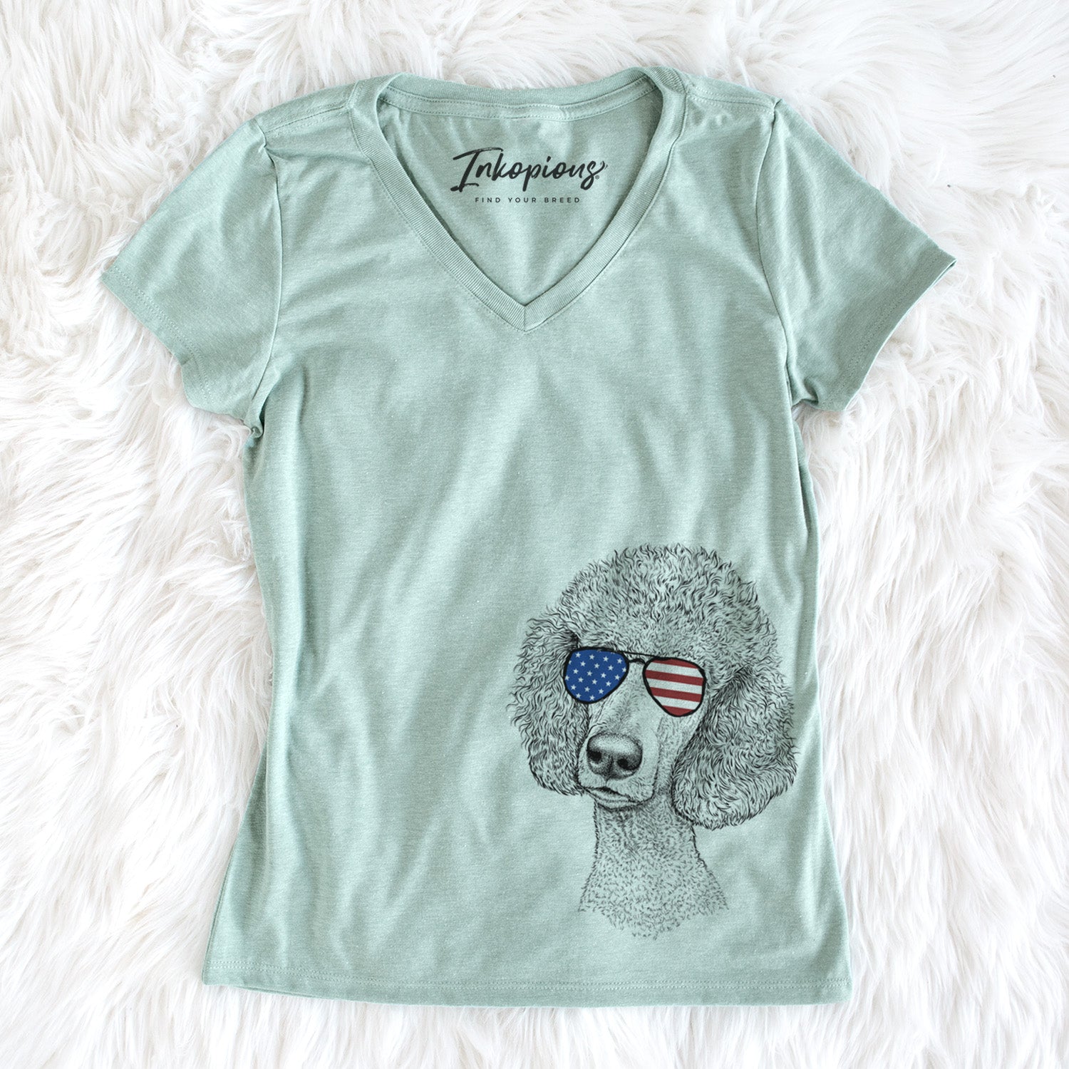 USA Yuki the Poodle - Women's Perfect V-neck Shirt