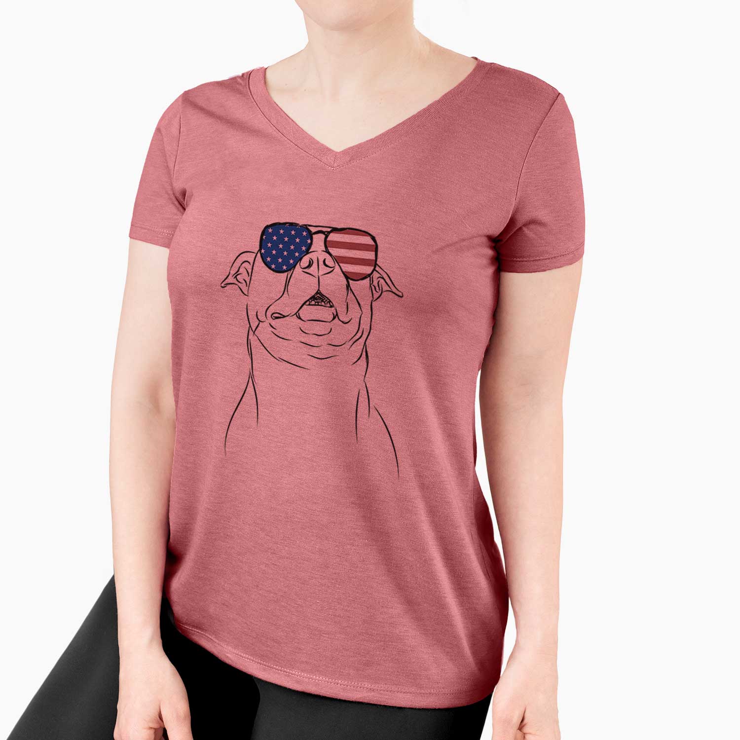 USA Zada the Pitbull - Women's Perfect V-neck Shirt
