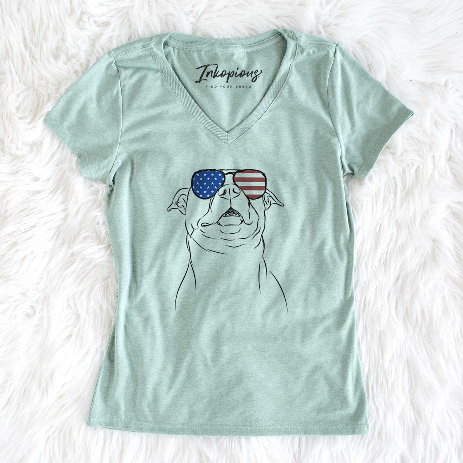 USA Zada the Pitbull - Women's Perfect V-neck Shirt