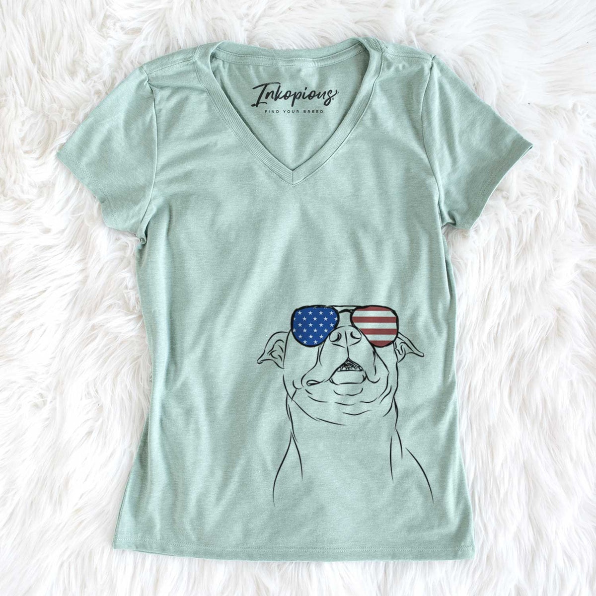 USA Zada the Pitbull - Women's Perfect V-neck Shirt