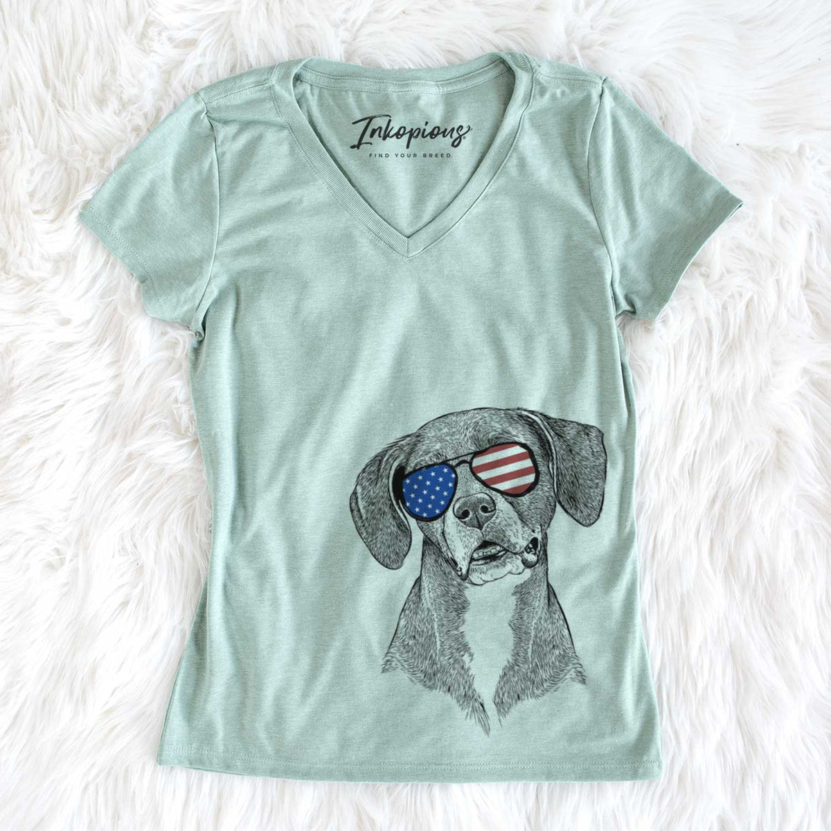 USA Zeena the Plott Hound Mix - Women's Perfect V-neck Shirt