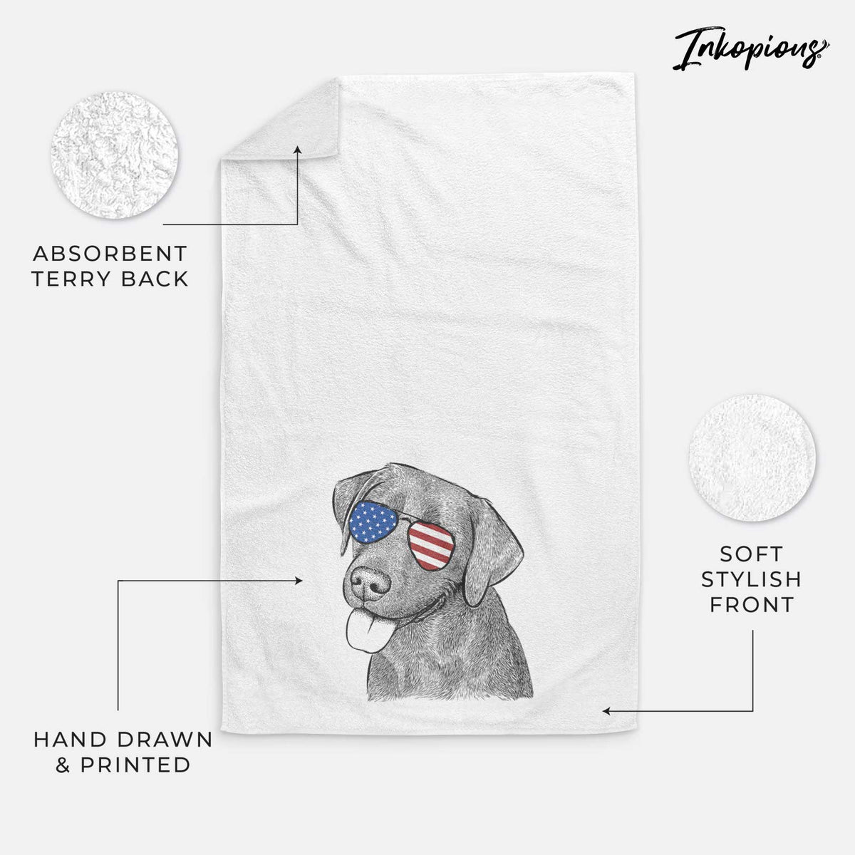 Zeppelin the Black Labrador Decorative Hand Towel