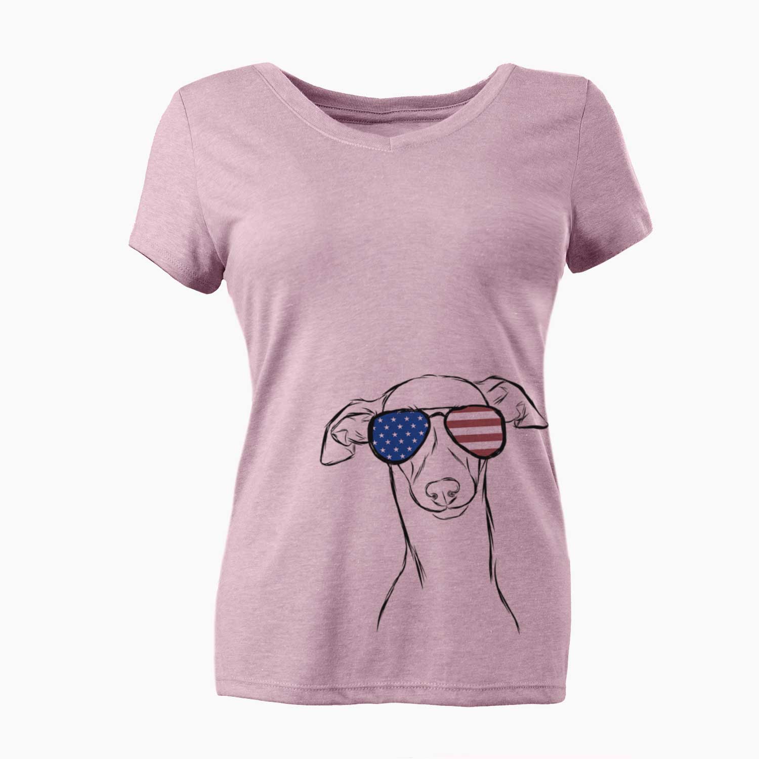 USA Ziggie the Italian Greyhound - Women's Perfect V-neck Shirt