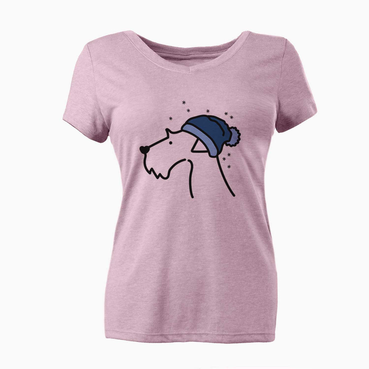 Frosty Airedale Terrier - Women's V-neck Shirt