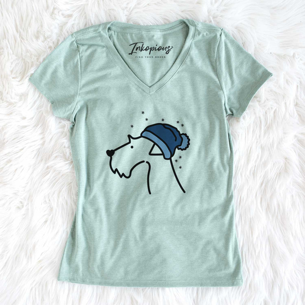 Frosty Airedale Terrier - Women&#39;s V-neck Shirt