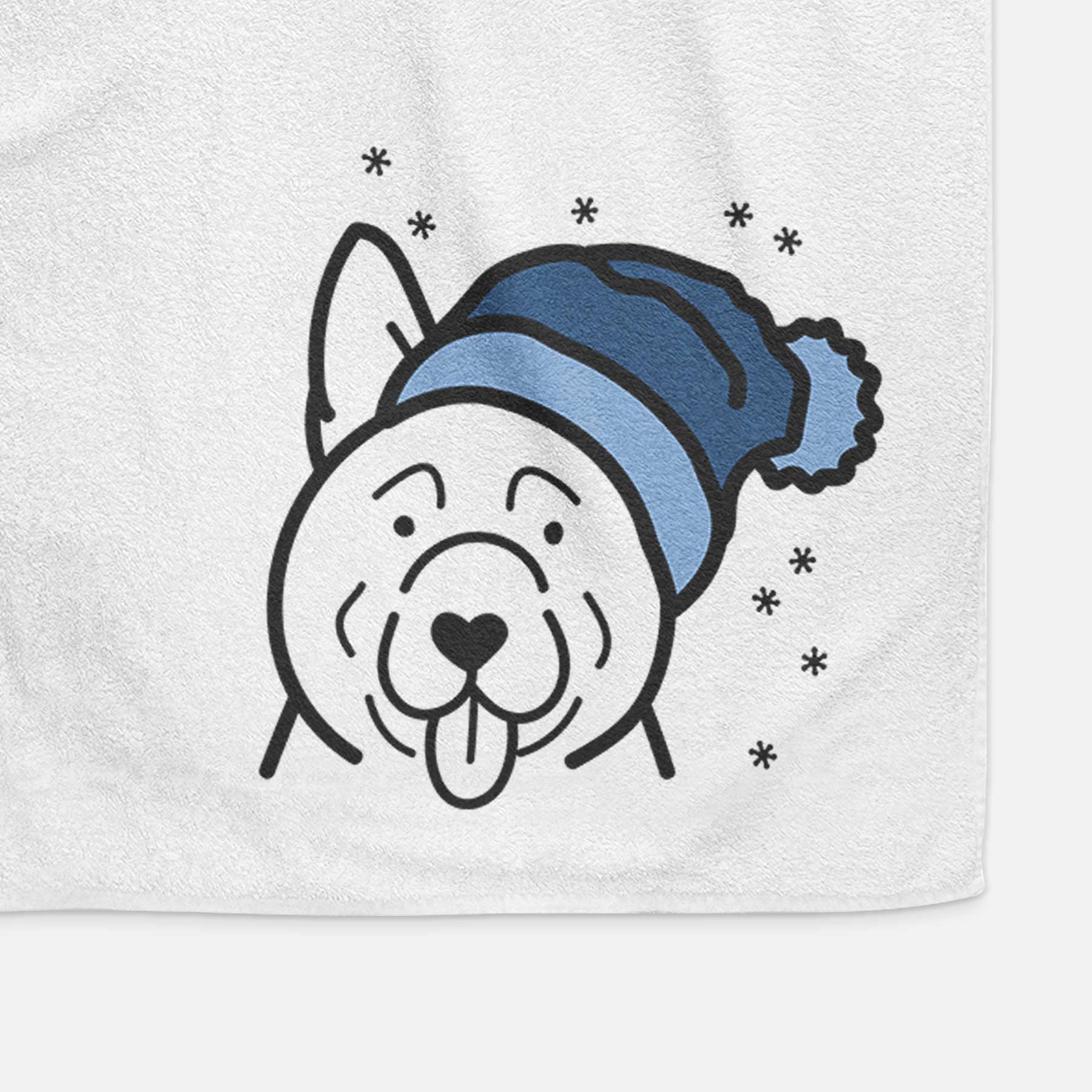 Frosty Akita - Decorative Hand Towel