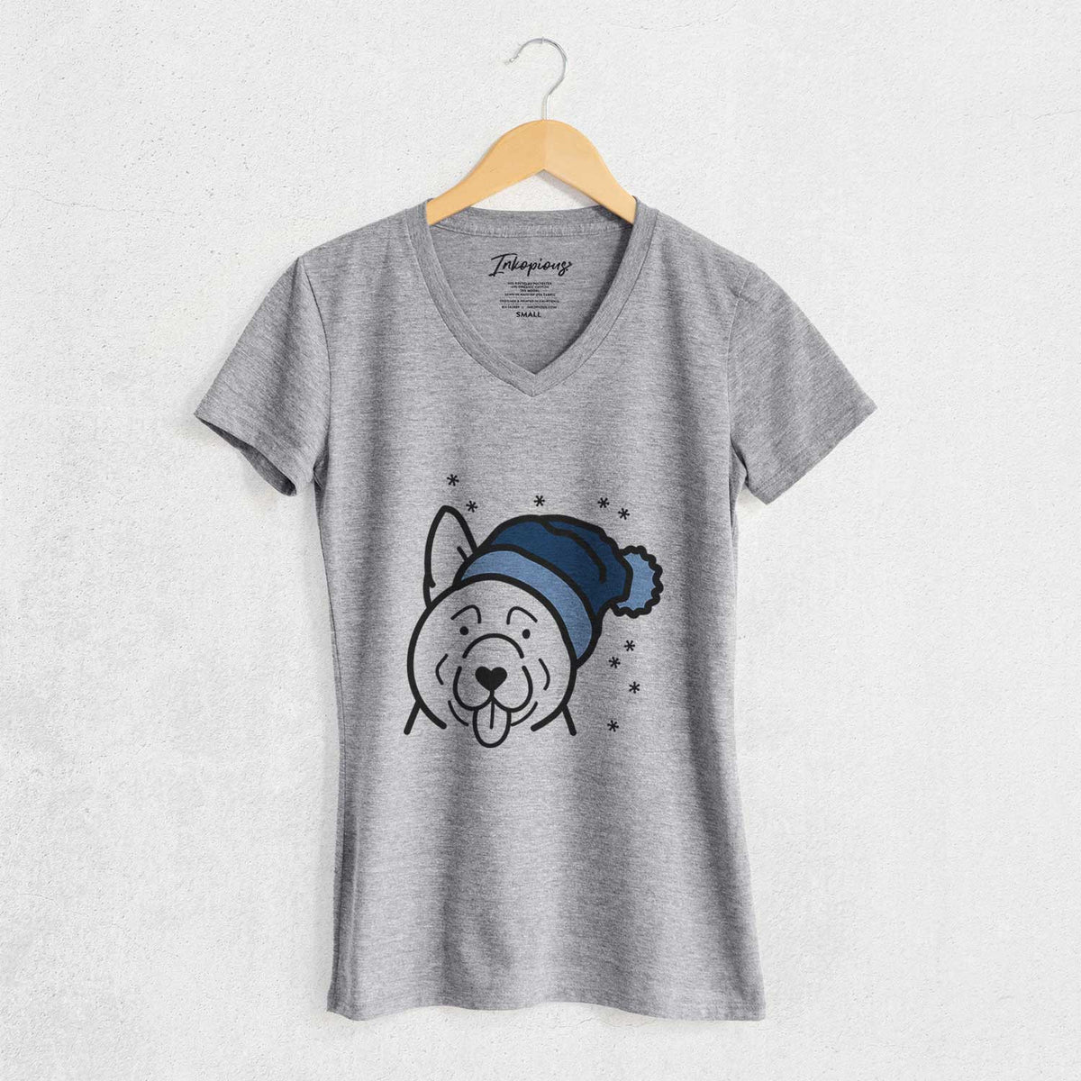Frosty Akita - Women's V-neck Shirt