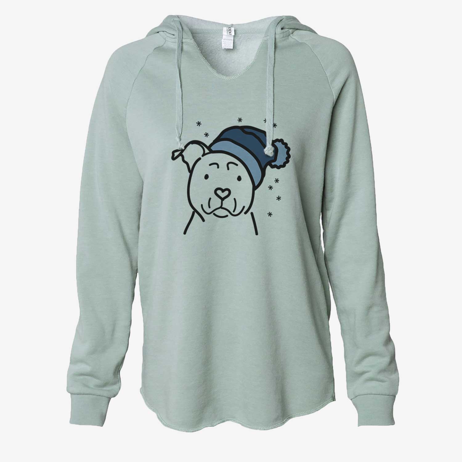 Frosty American Staffordshire Terrier - Cali Wave Hooded Sweatshirt