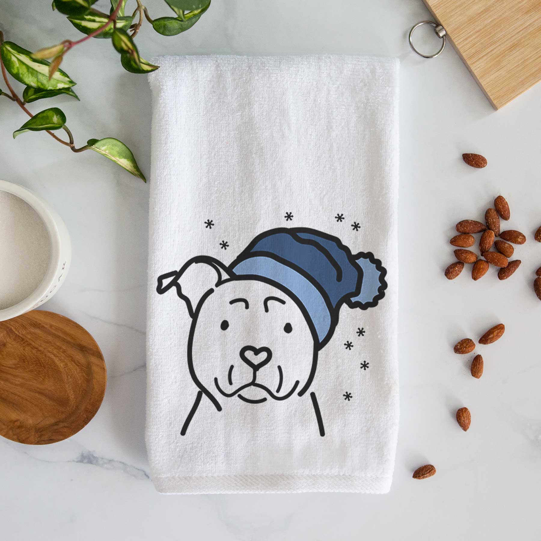 Frosty American Staffordshire Terrier - Decorative Hand Towel