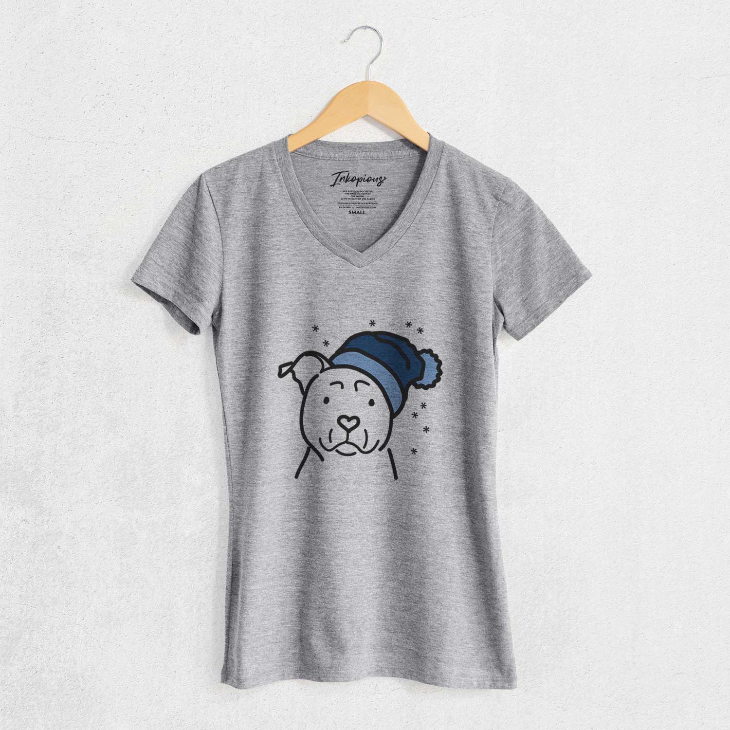 Frosty American Staffordshire Terrier - Women's V-neck Shirt