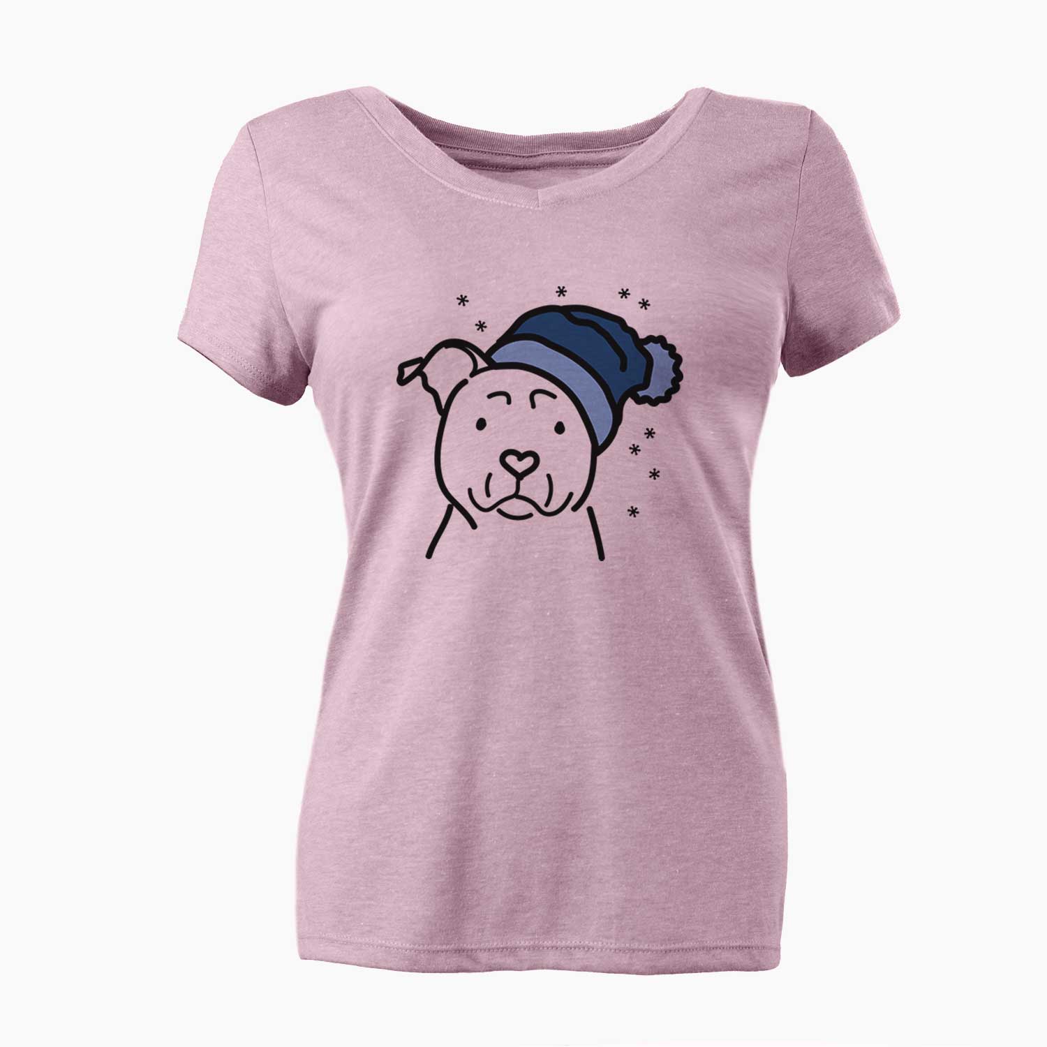 Frosty American Staffordshire Terrier - Women's V-neck Shirt