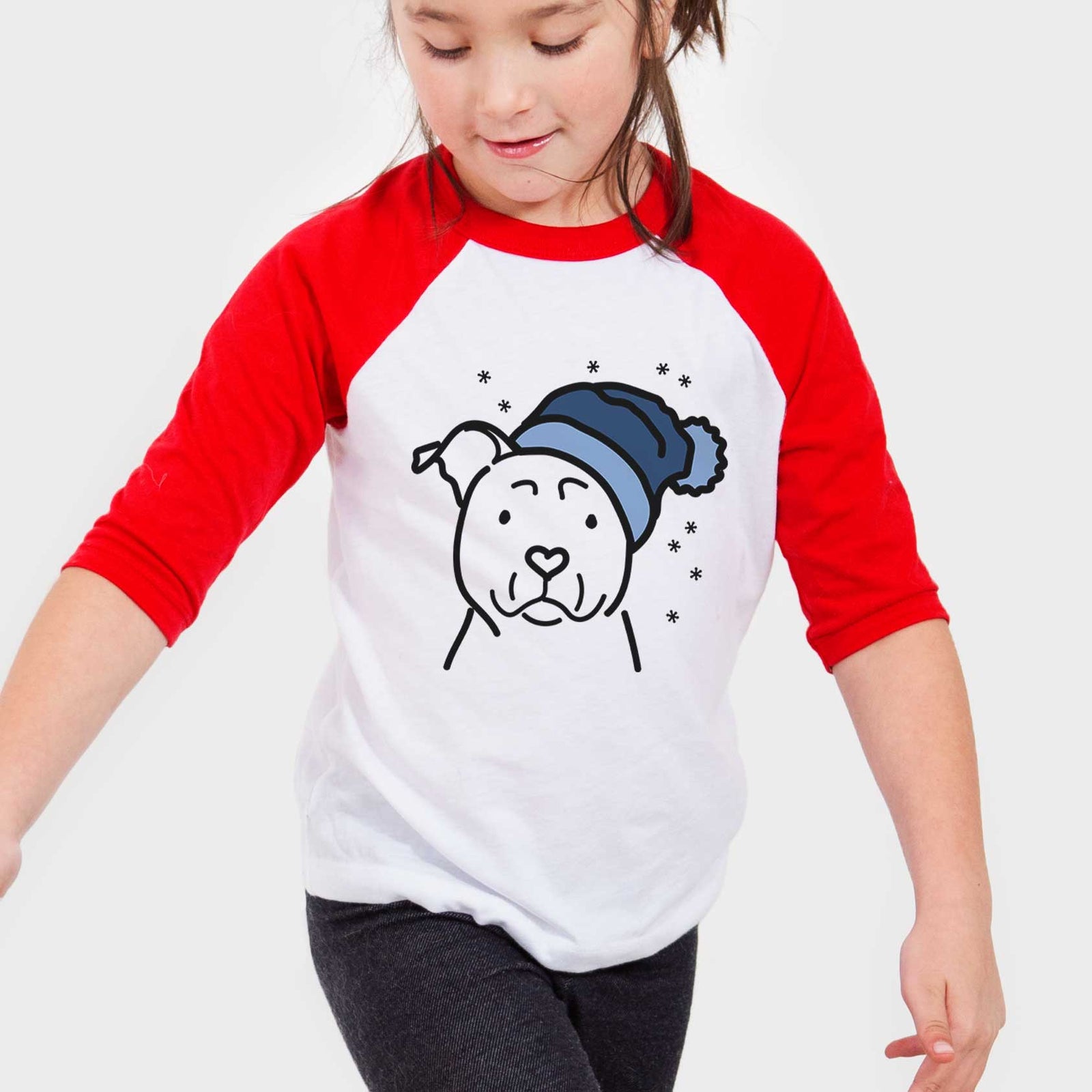 Frosty American Staffordshire Terrier - Youth 3/4 Long Sleeve