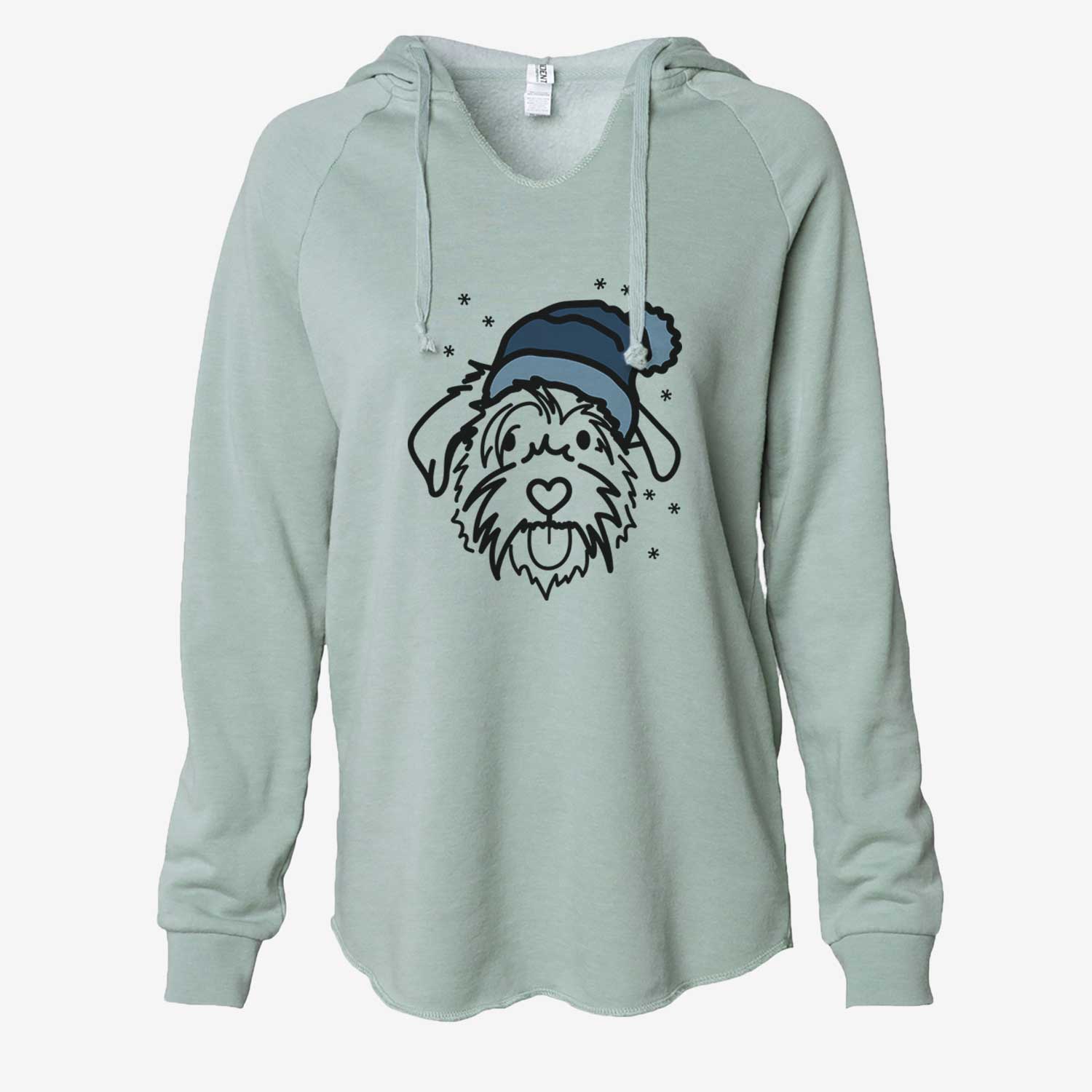 Frosty Scottish Terrier Border Collie Mix - Amal - Cali Wave Hooded Sweatshirt