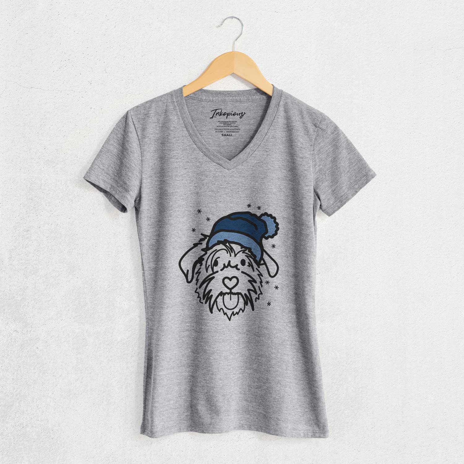 Frosty Scottish Terrier Border Collie Mix - Amal - Women's V-neck Shirt