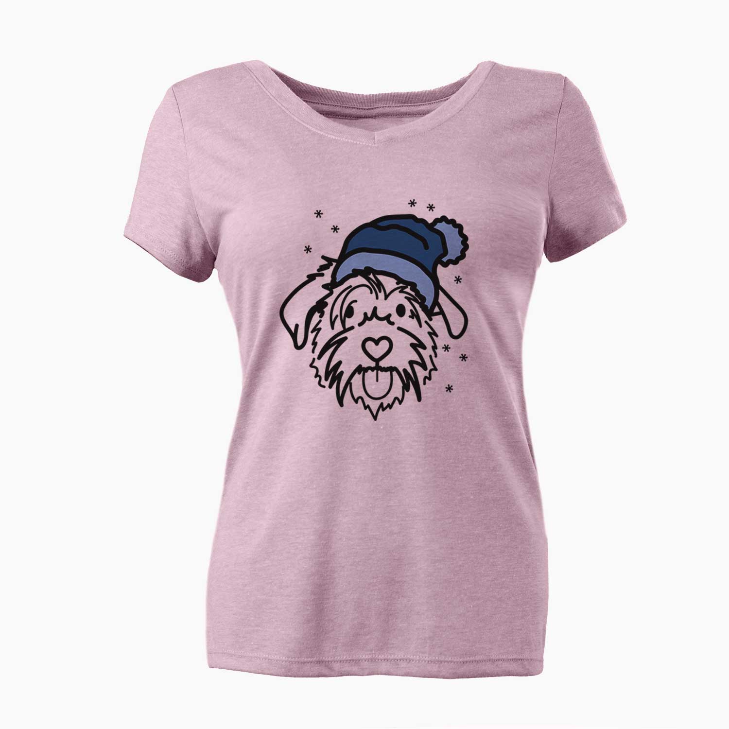 Frosty Scottish Terrier Border Collie Mix - Amal - Women's V-neck Shirt