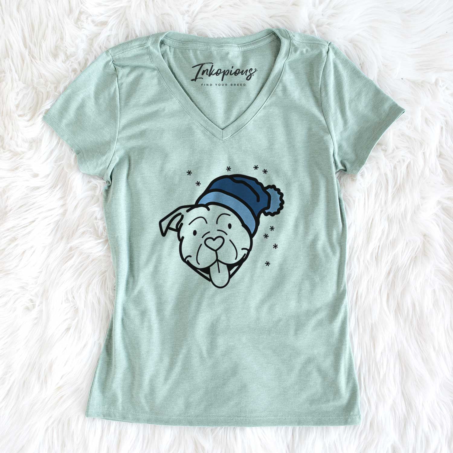 Frosty American Bulldog - Women's V-neck Shirt