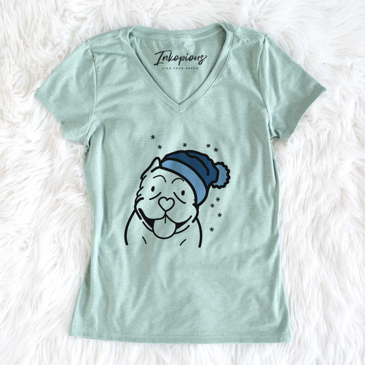 Frosty American Bully - Women&#39;s V-neck Shirt