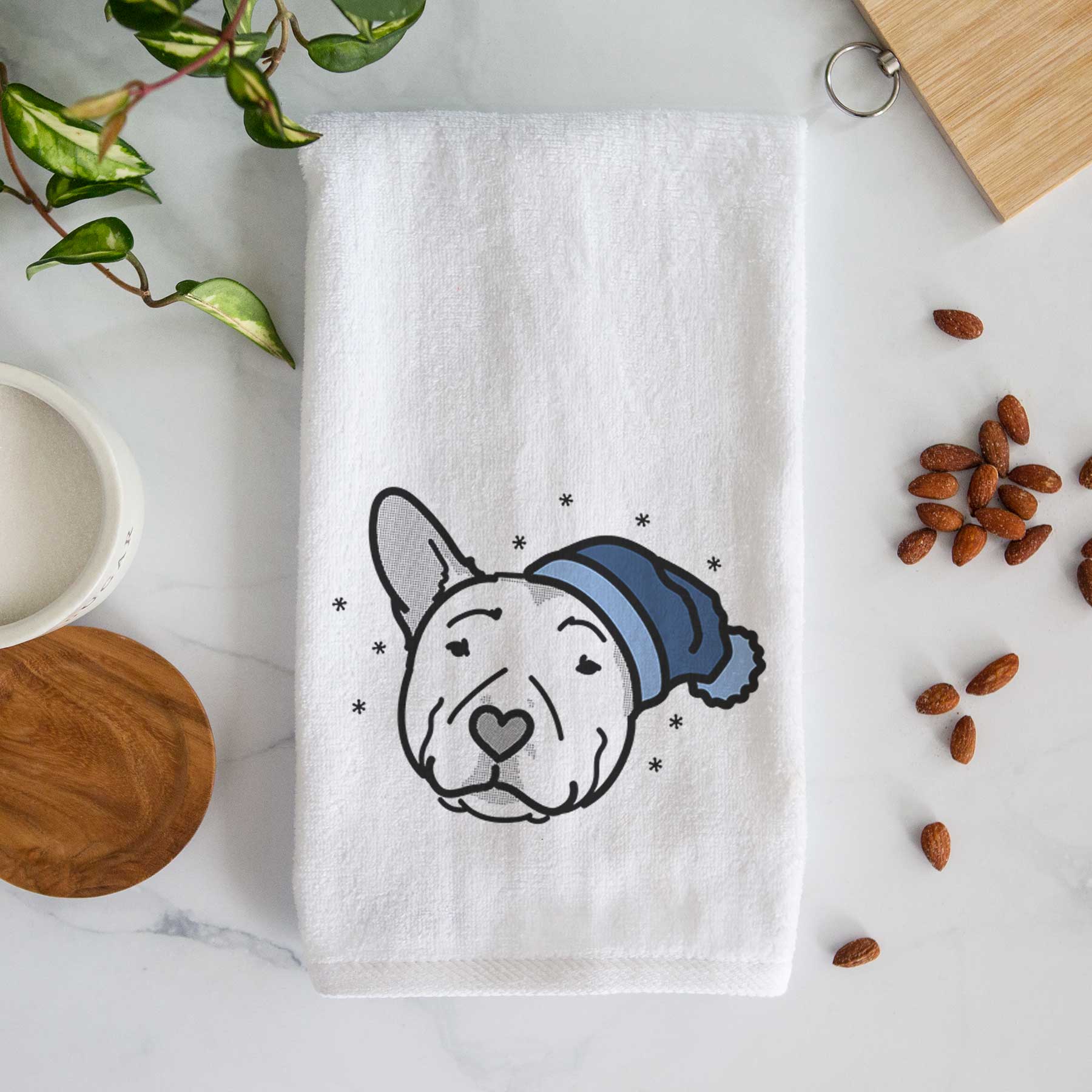 Frosty Pitbull - Archer - Decorative Hand Towel