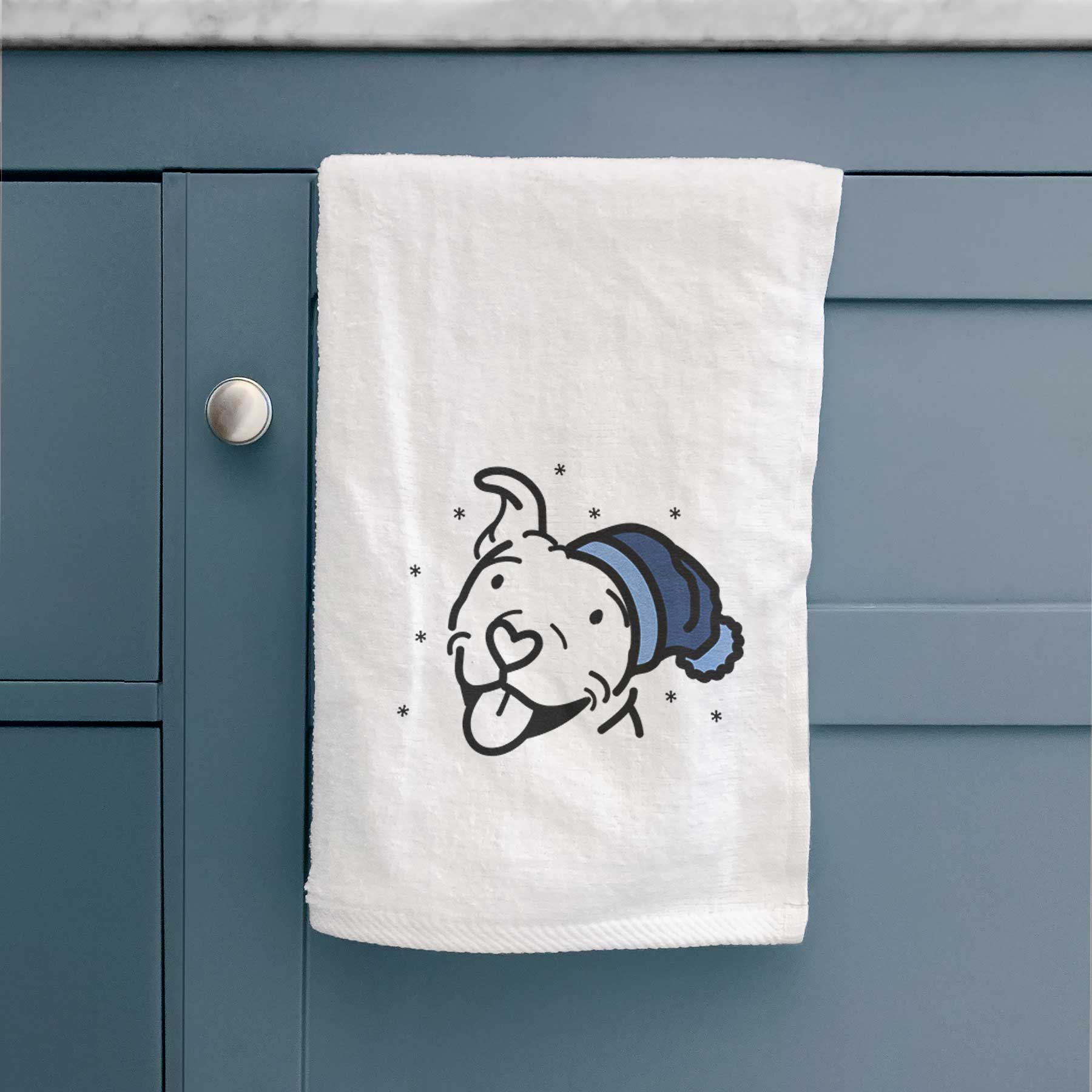 Frosty Pitbull - Arlo - Decorative Hand Towel