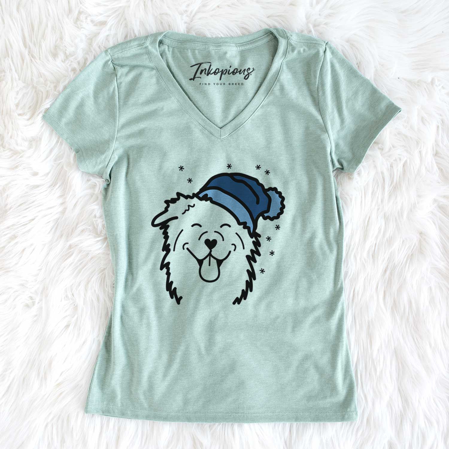 Frosty Australian Shepherd - Women's V-neck Shirt