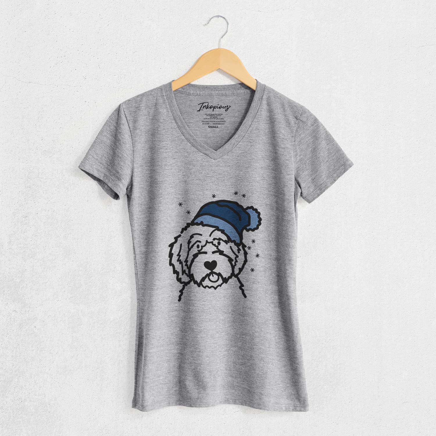 Frosty Aussiedoodle - Women's V-neck Shirt