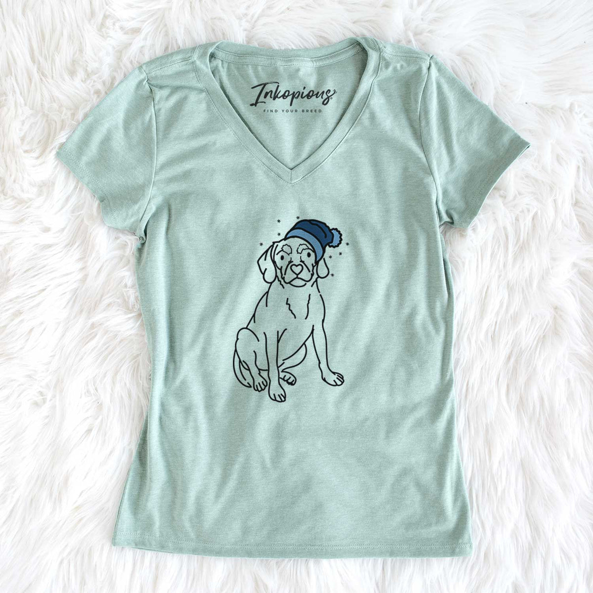 Frosty Puggle - Babs - Women's V-neck Shirt