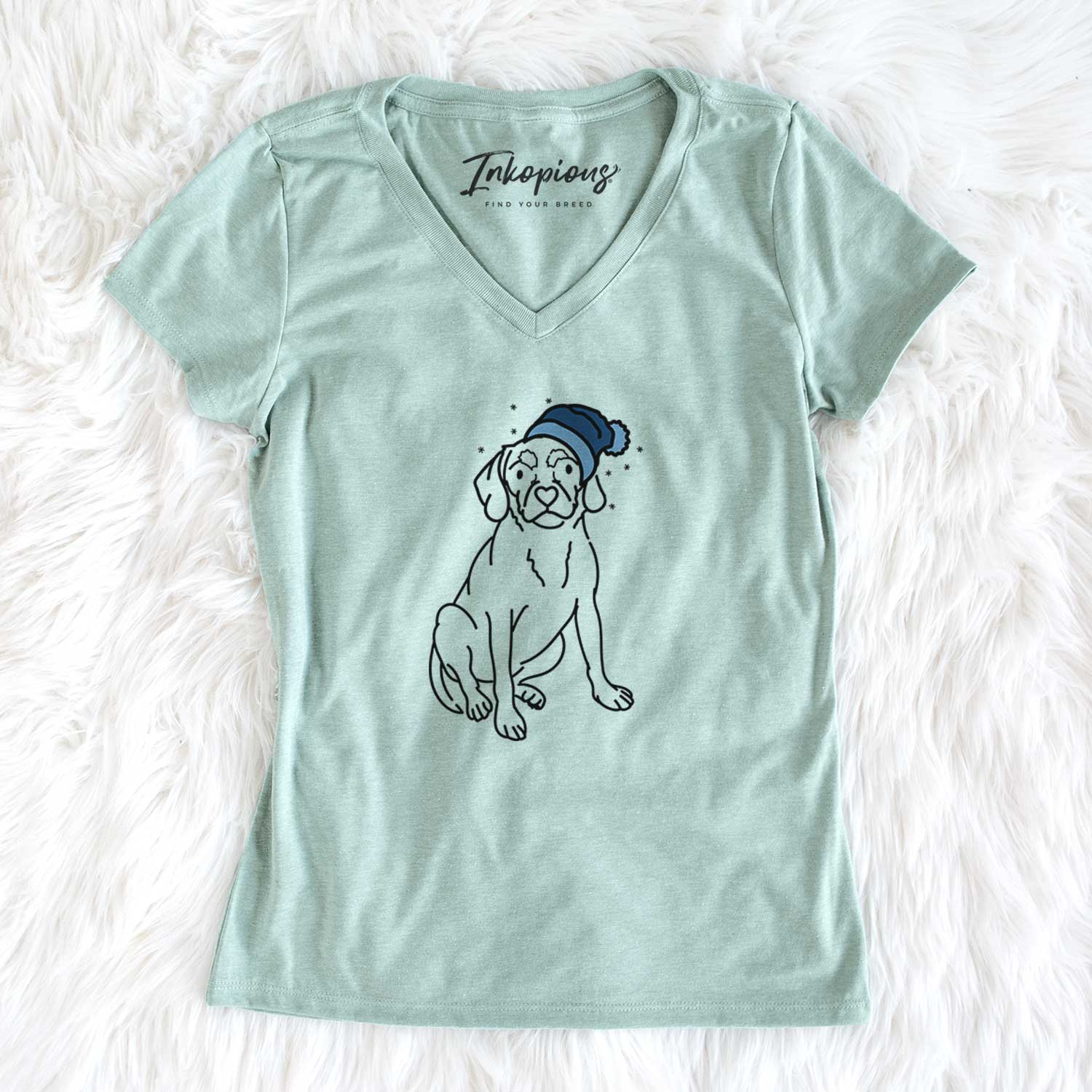 Frosty Puggle - Babs - Women's V-neck Shirt
