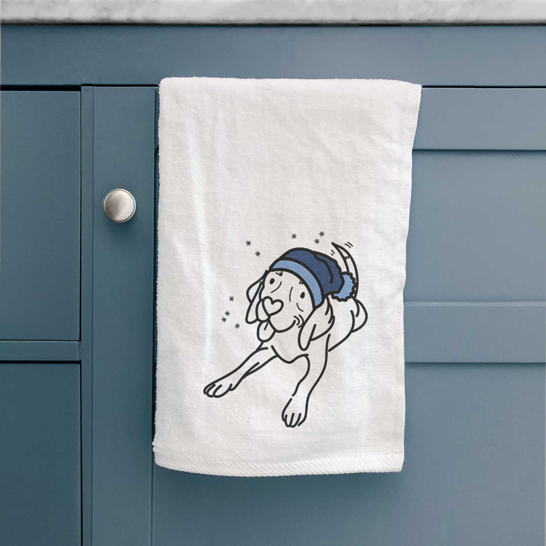 Frosty Beagle - Bagel - Decorative Hand Towel