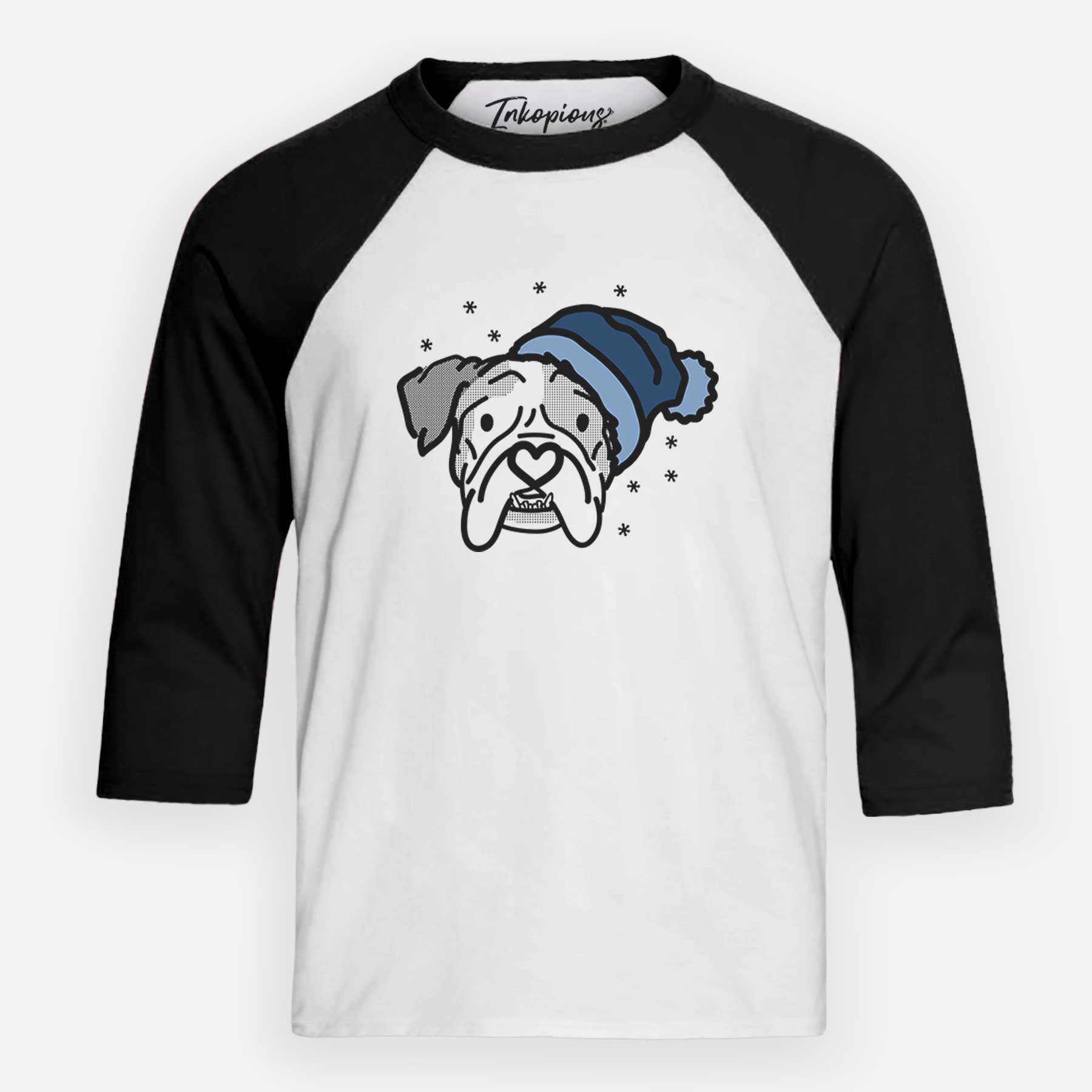 Frosty English Bulldog - Bailey - Youth 3/4 Long Sleeve