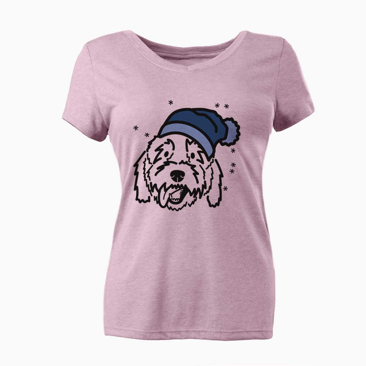 Frosty Goldendoodle - Barry - Women's V-neck Shirt